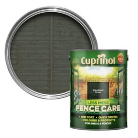 Cuprinol Less mess fence care Woodland green Matt Exterior Wood paint, 5L