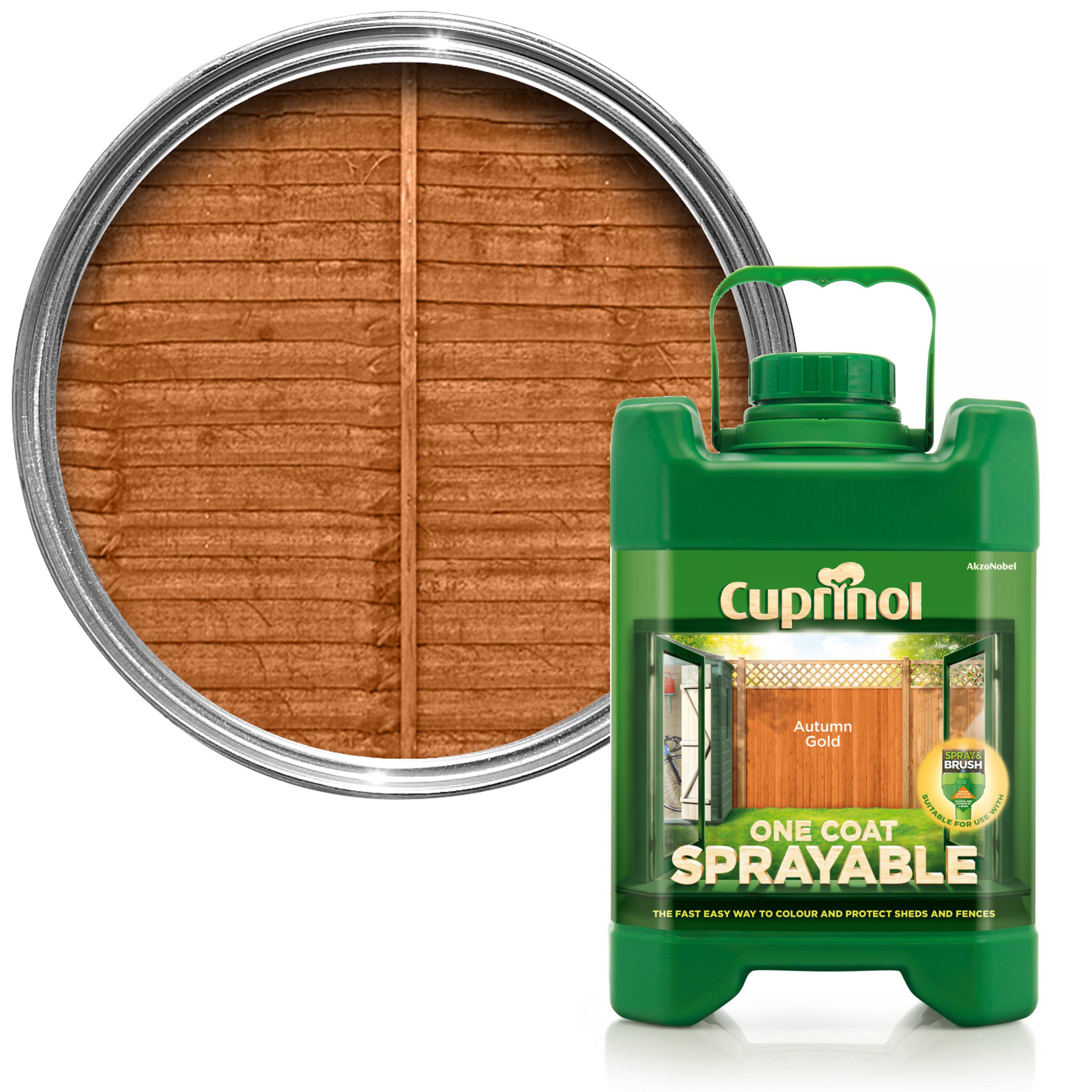 Cuprinol One Coat Sprayable Autumn Gold Matt Wood Paint | DIY At B&Q