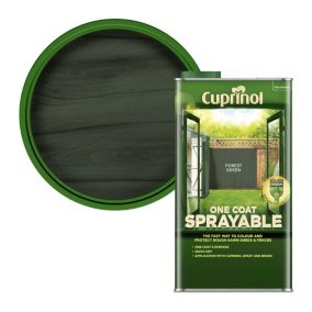Cuprinol One coat sprayable Forest green Matt Exterior Wood paint, 5L