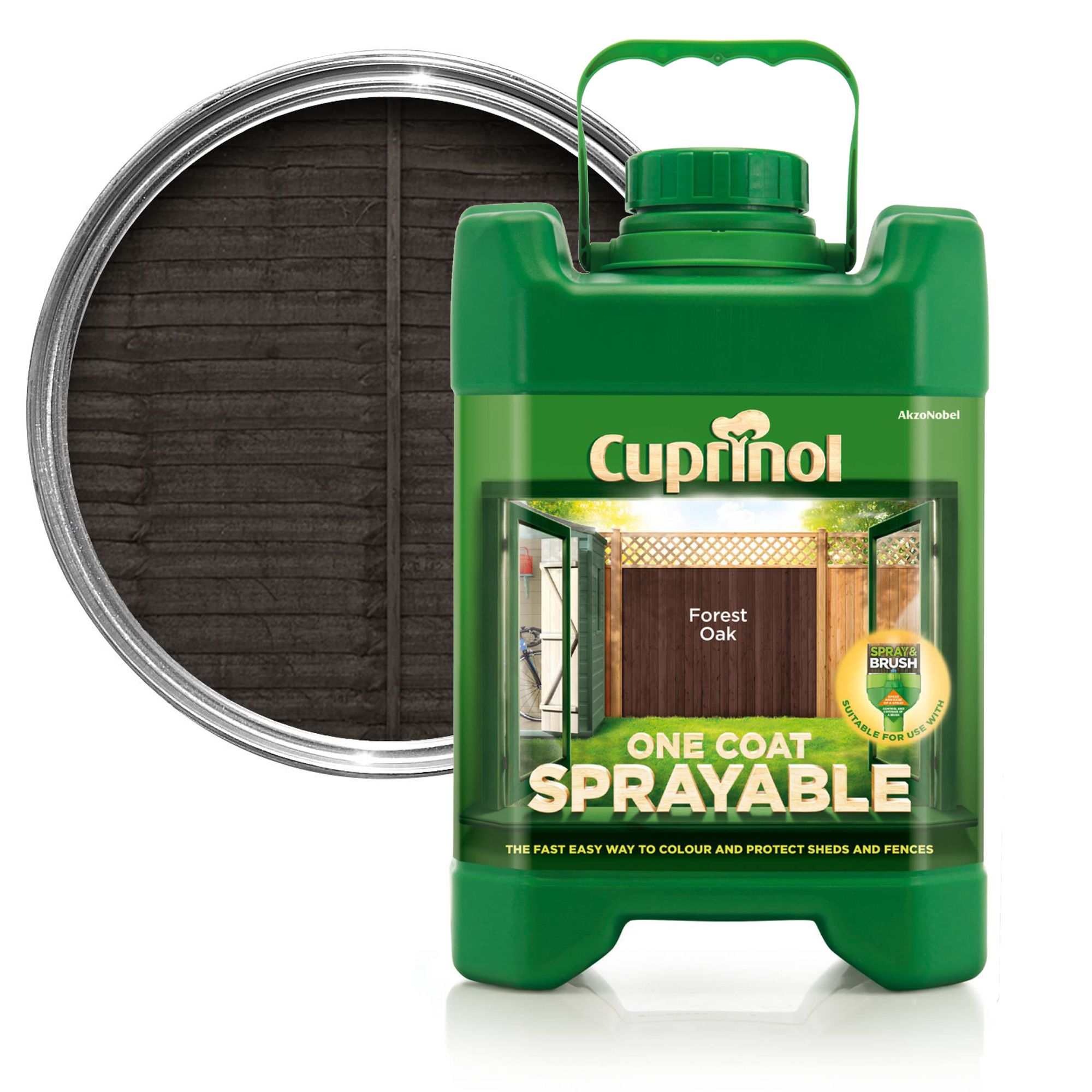 Cuprinol One Coat Sprayable Forest Oak Wood Paint 5l Diy At B Q