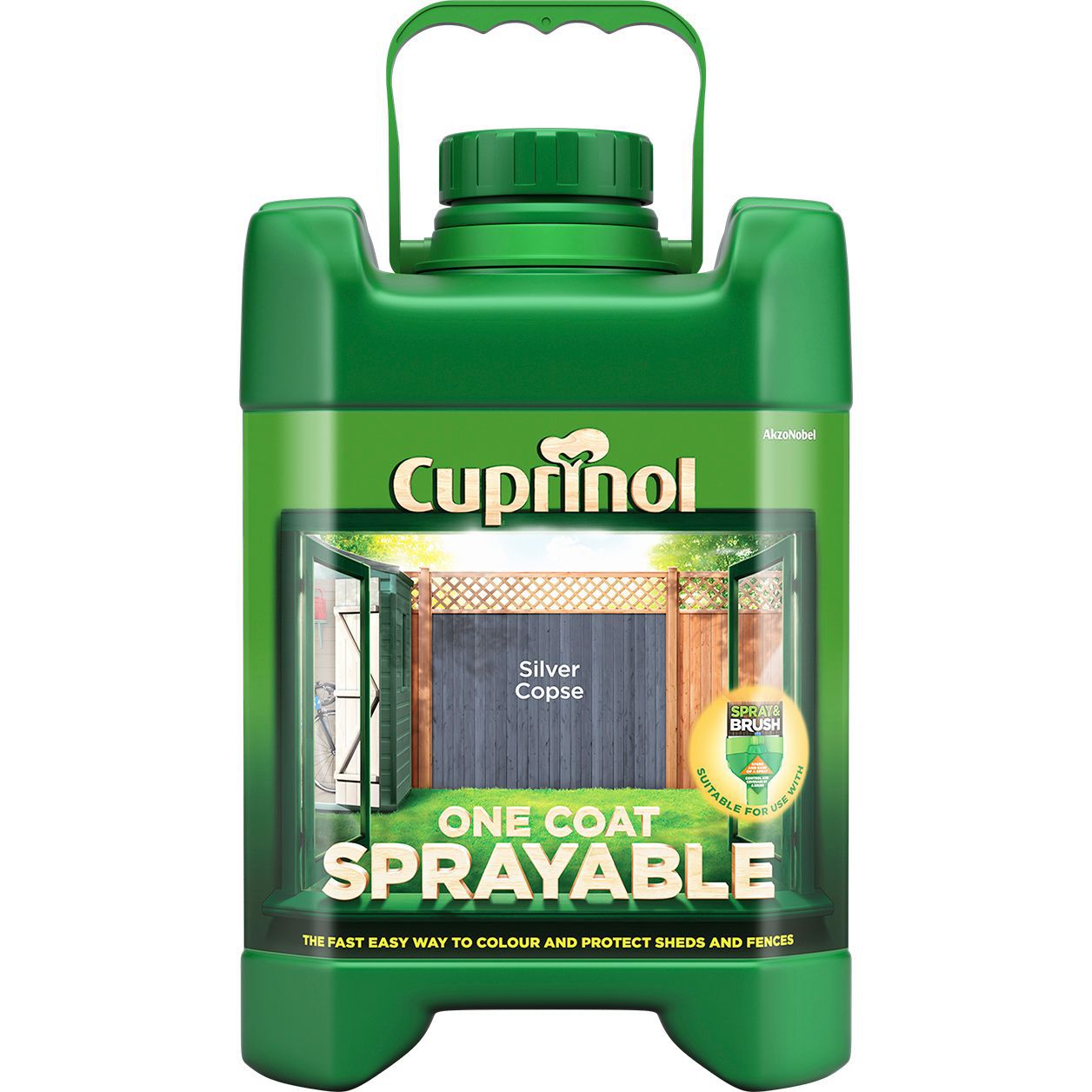 Cuprinol One Coat Sprayable Silver Copse Wood Paint 5l Diy At B Q