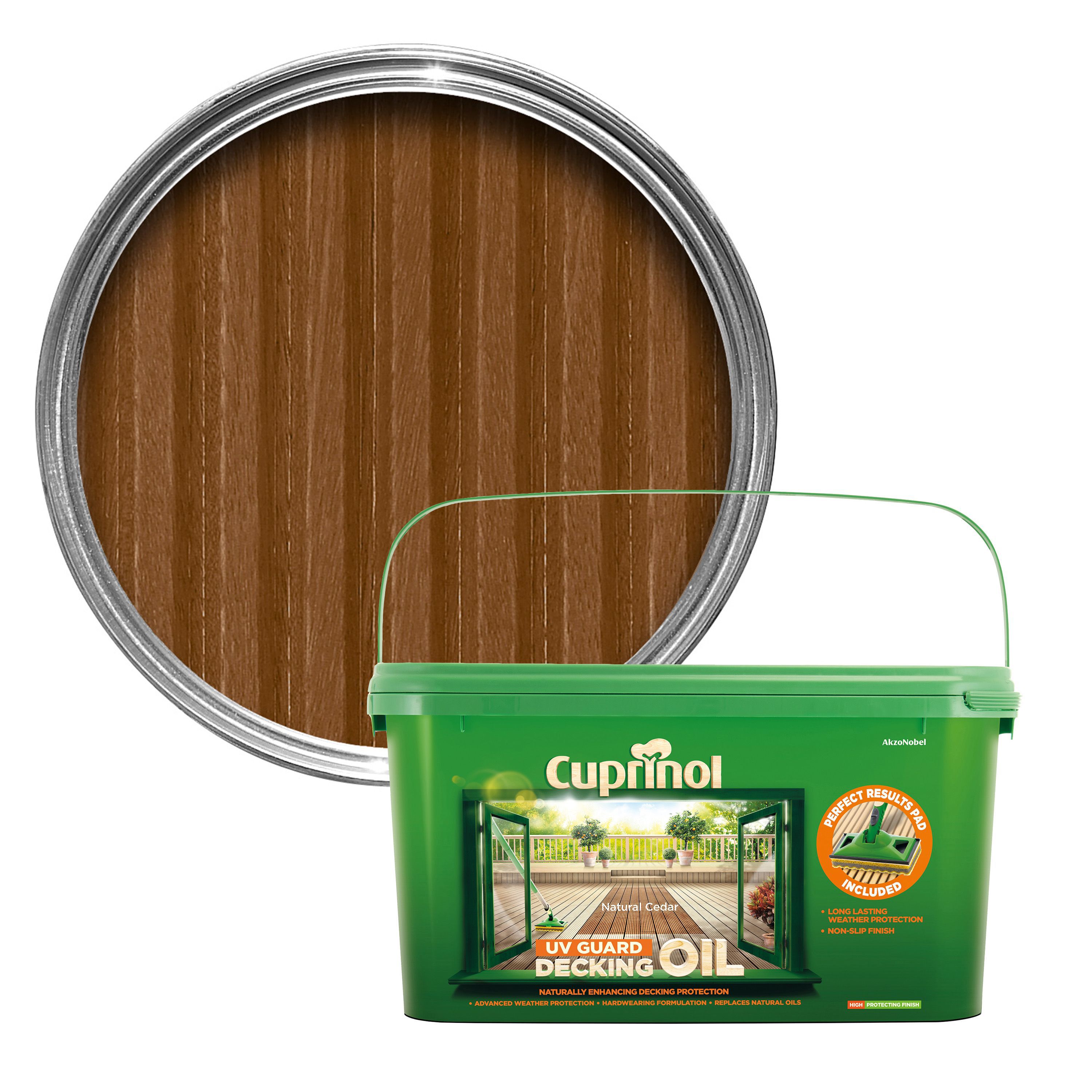 Cuprinol UV guard Natural cedar Decking oil 2.5L DIY at B&Q