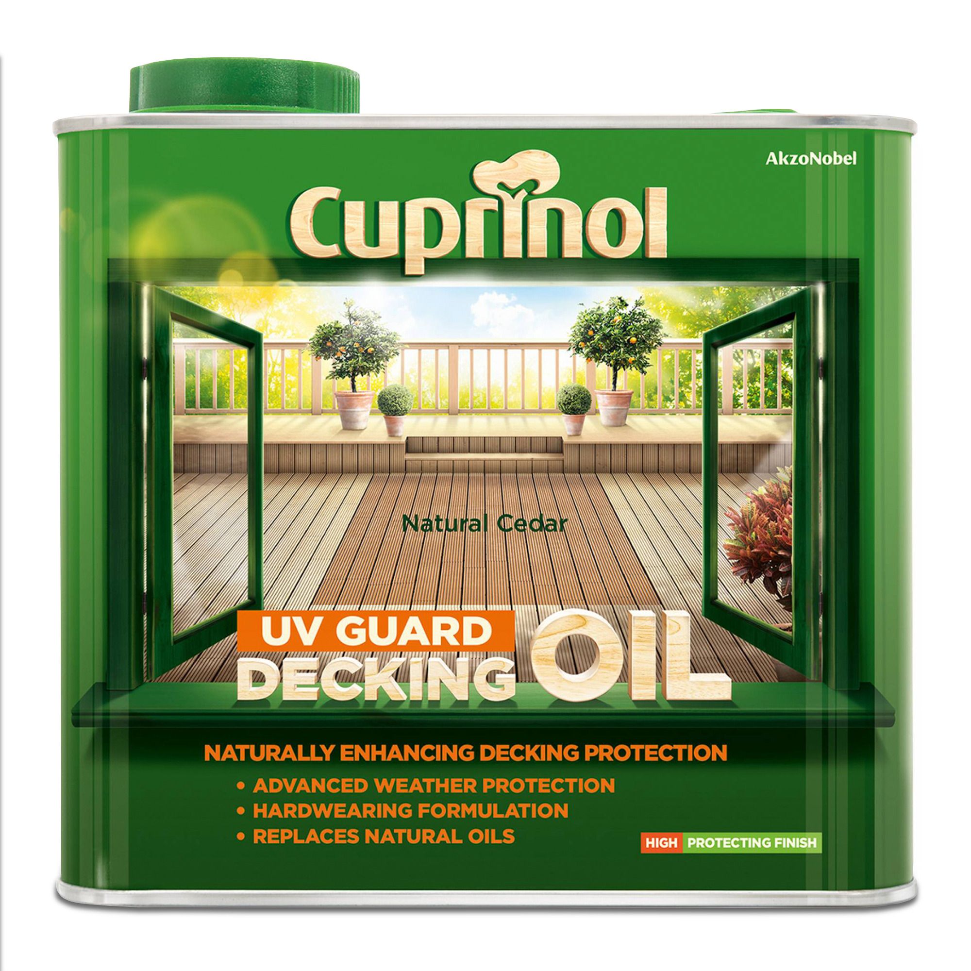 Cuprinol UV Guard Natural Cedar Matt UV resistant Decking Wood oil, 2.5L
