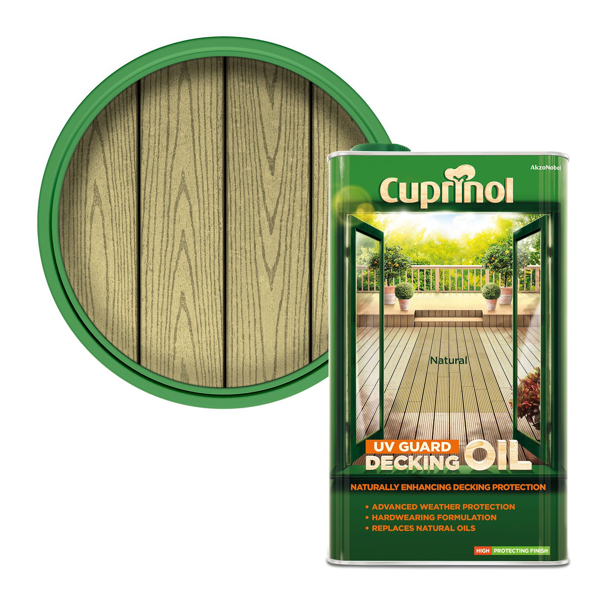 Cuprinol UV guard Natural Matt UV resistant Wood oil, 5L