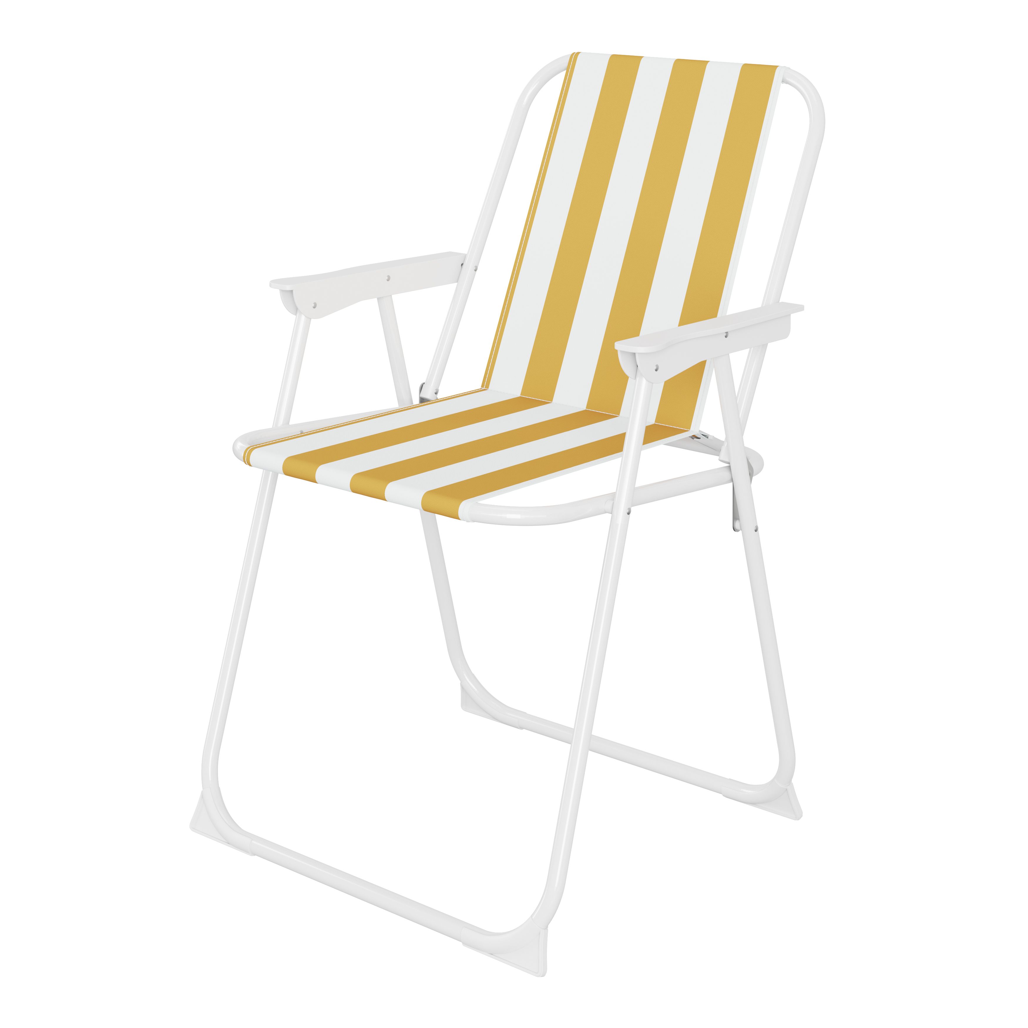 Curacao Apricot Foldable Cabana striped Picnic chair DIY at B Q