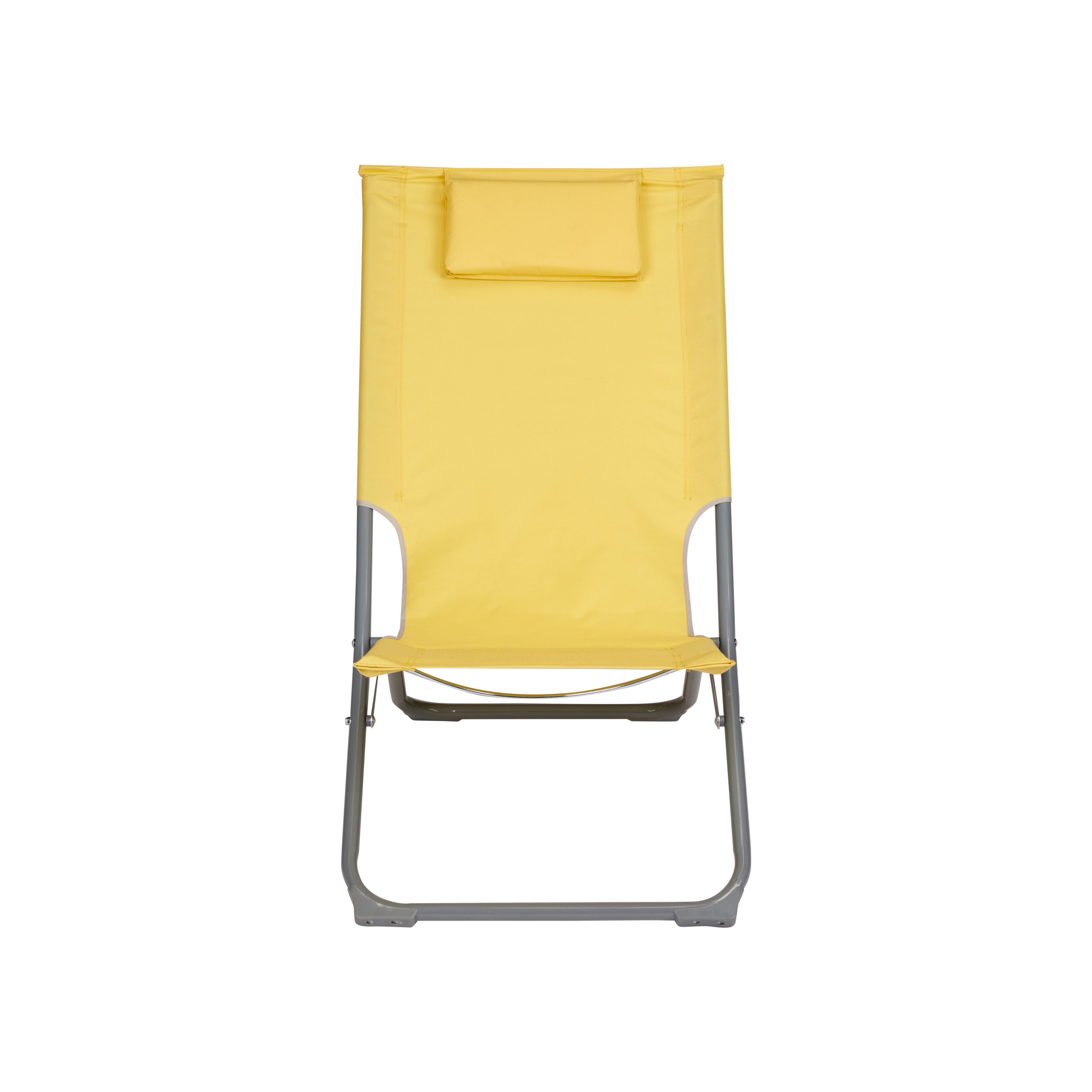 Curacao Cream Gold Metal Beach Chair | DIY at B&Q