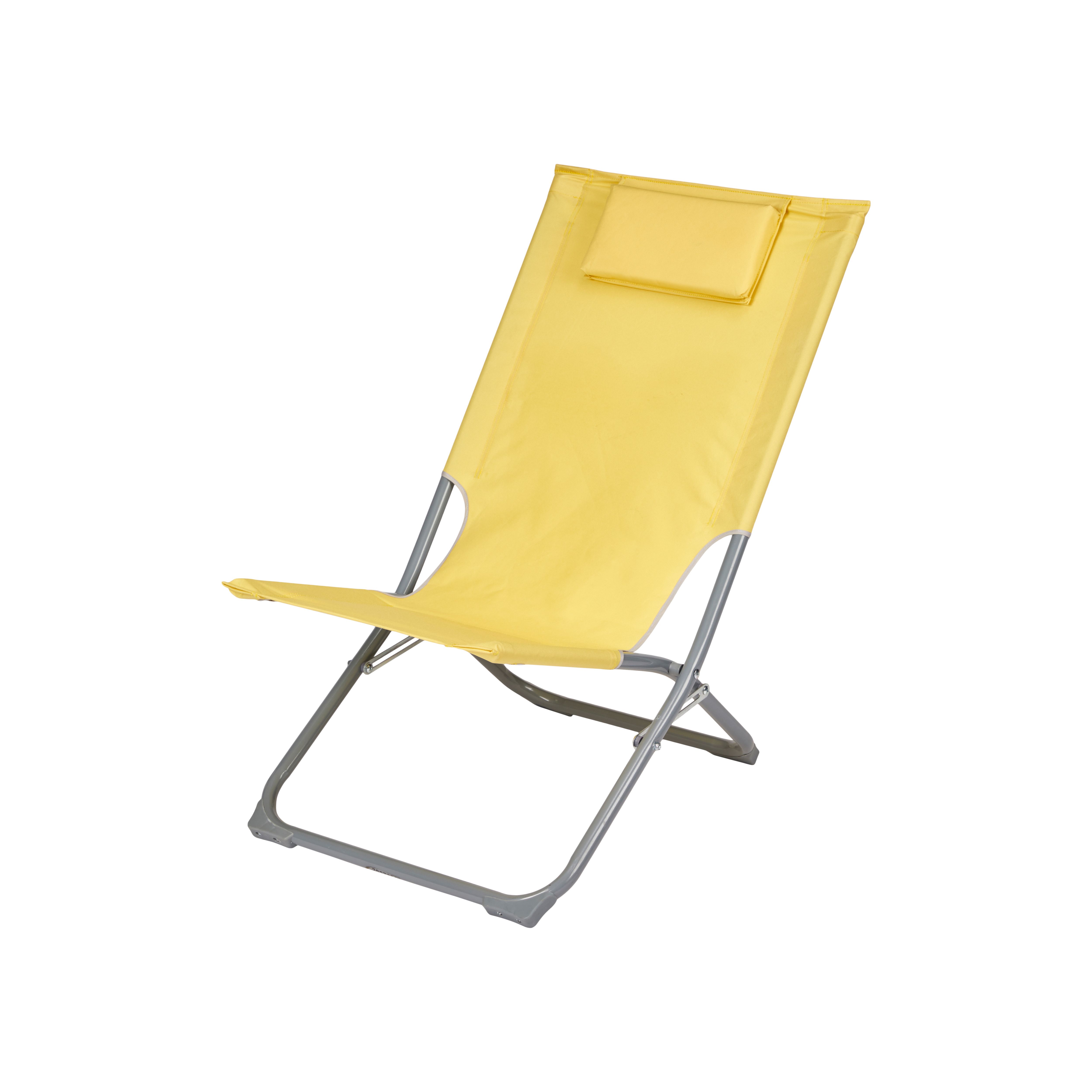 Curacao Cream Gold Metal Foldable Beach Chair DIY at B Q