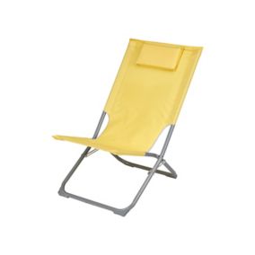 Curacao Cream Gold Metal Foldable Beach Chair
