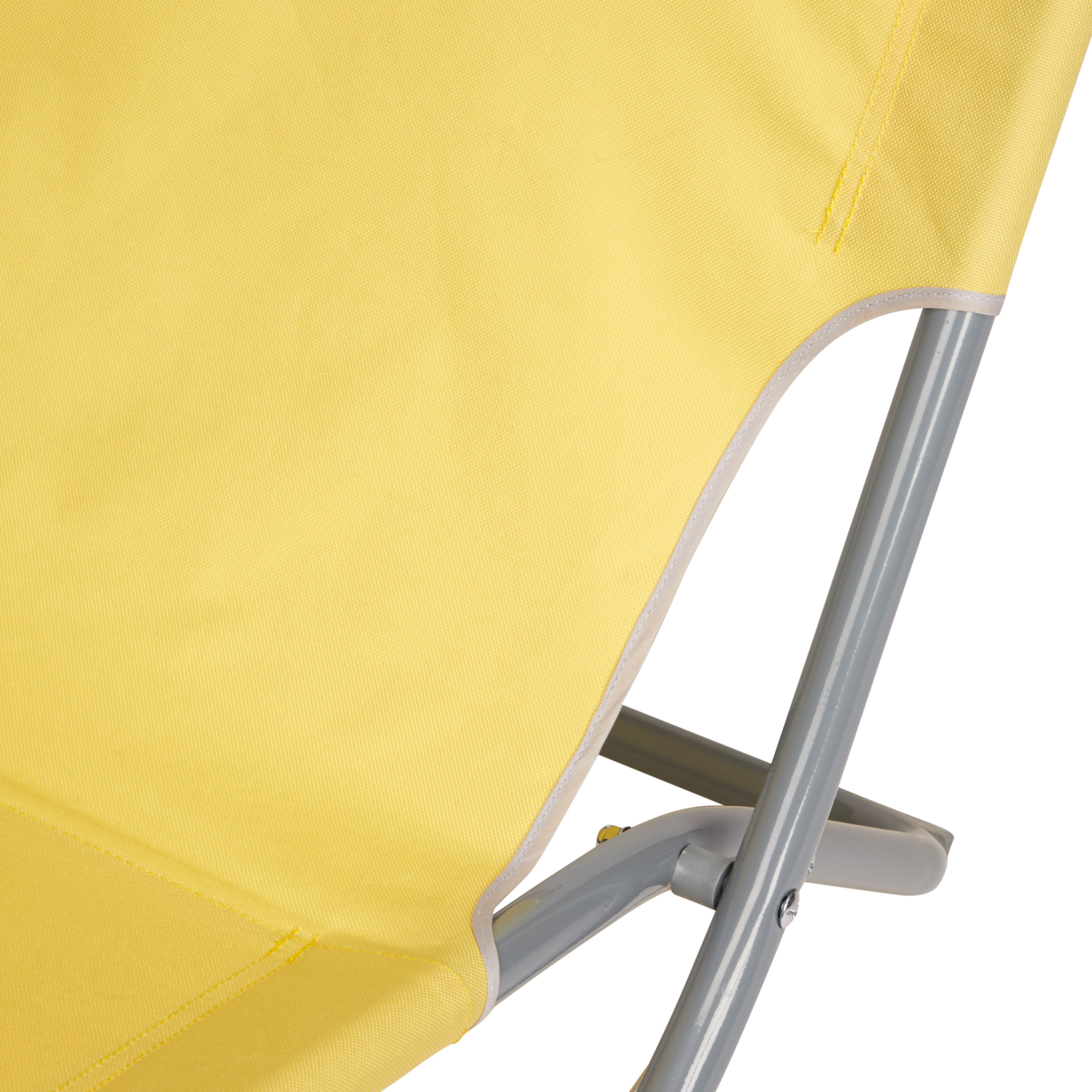 Curacao Cream Gold Metal Foldable Beach Chair | DIY at B&Q