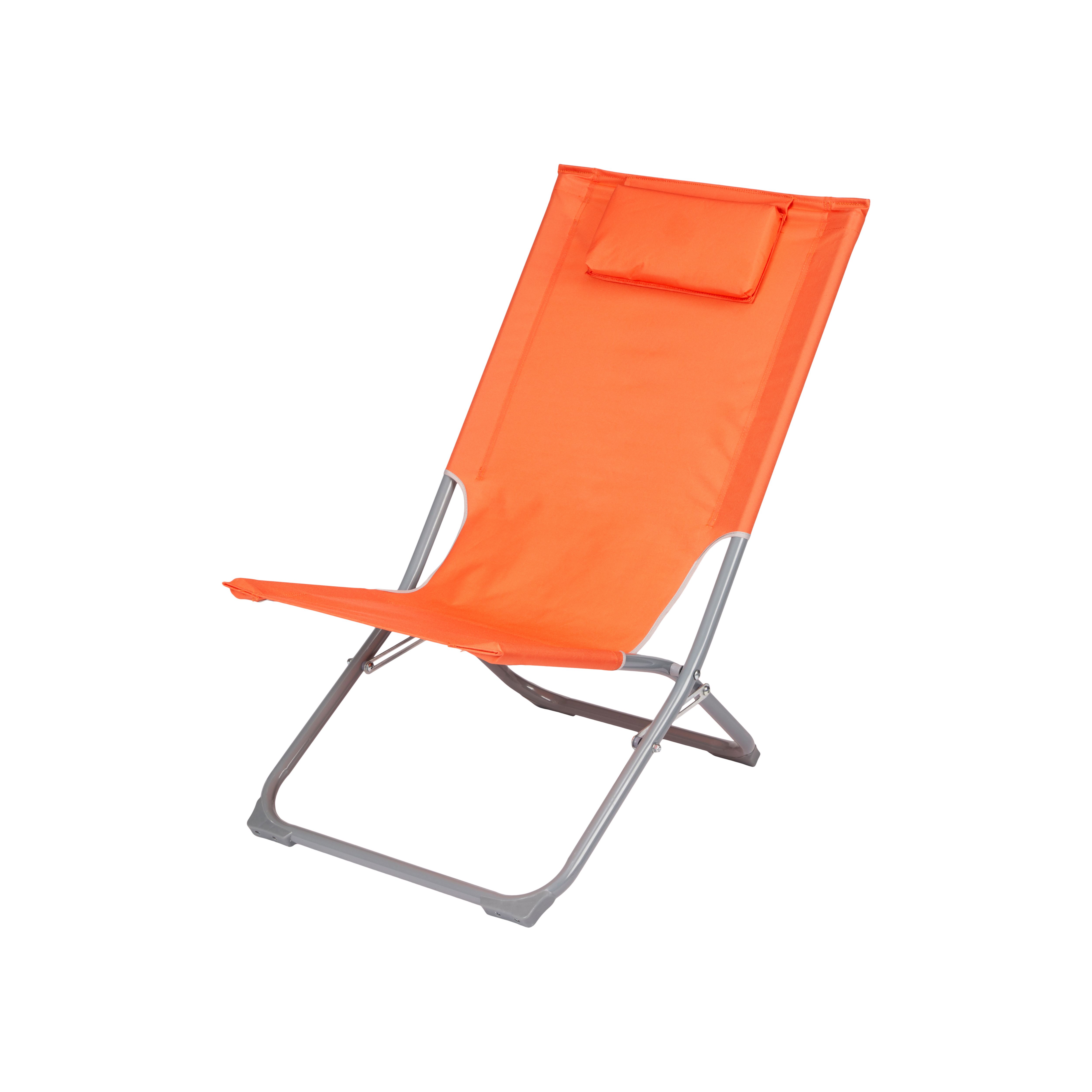 Curacao Mandarin orange Metal Beach Chair | DIY at B&Q