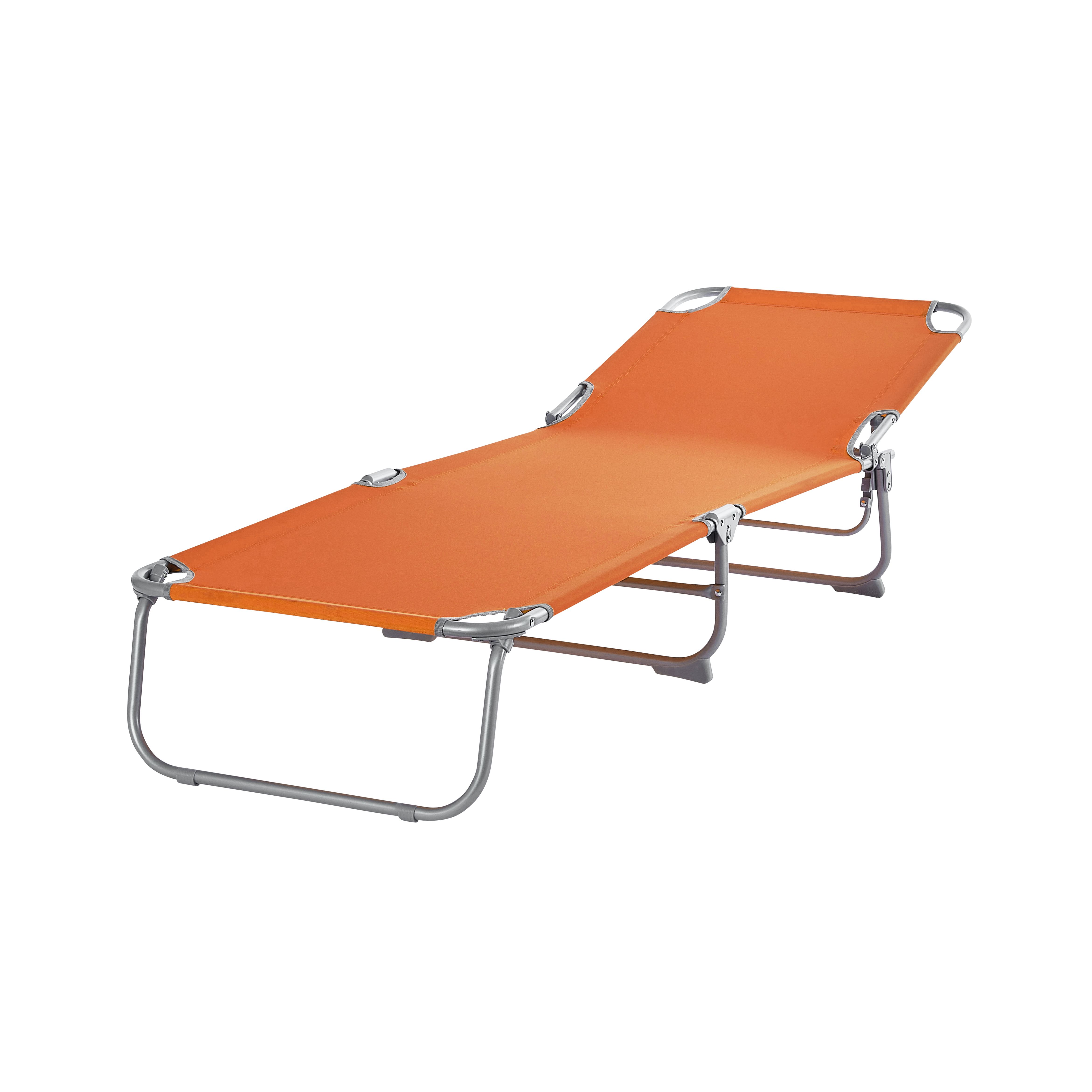 Curacao Mandarin orange Metal Sun lounger DIY at B Q