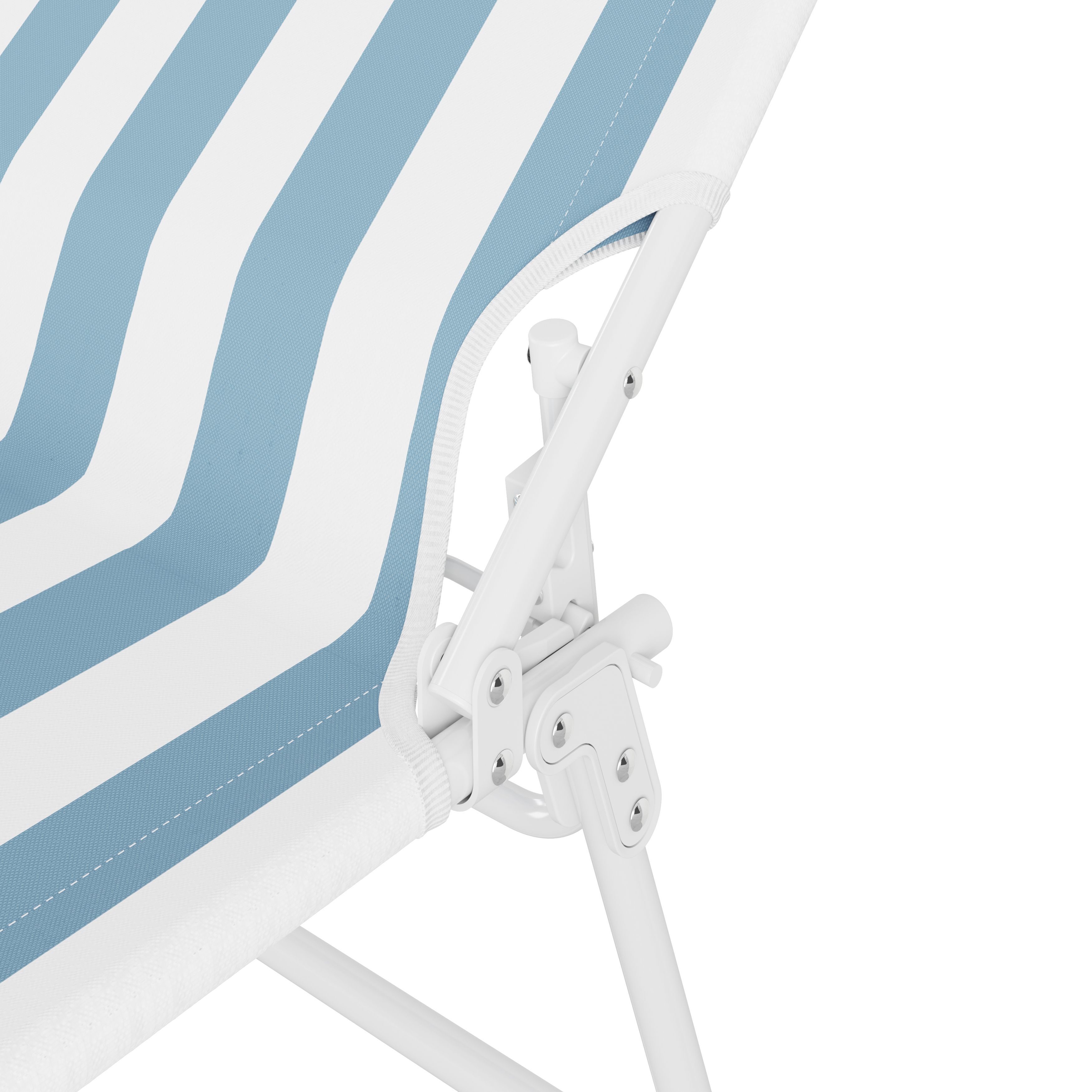 Curacao Still water blue Cabana striped Metal Sun lounger DIY at B Q