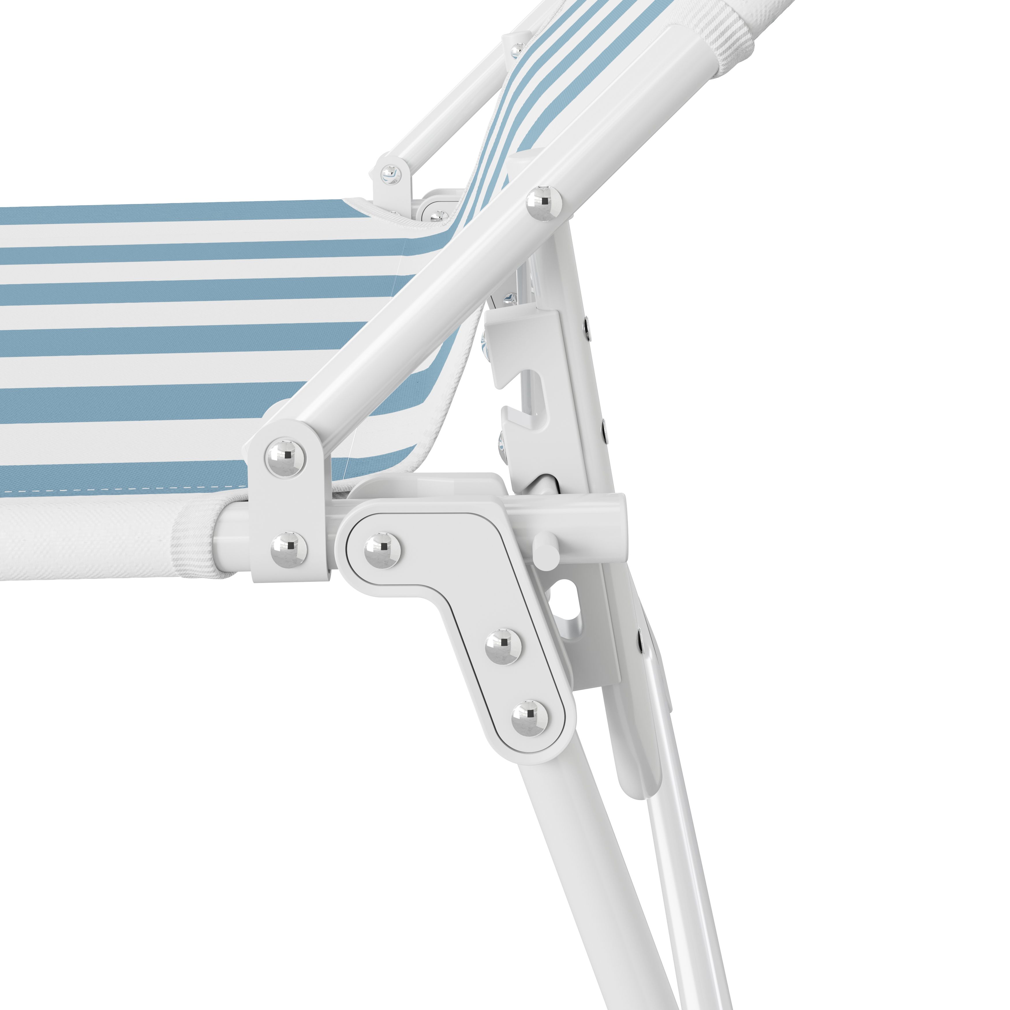 Curacao Still water blue Cabana striped Metal Sun lounger DIY at B Q