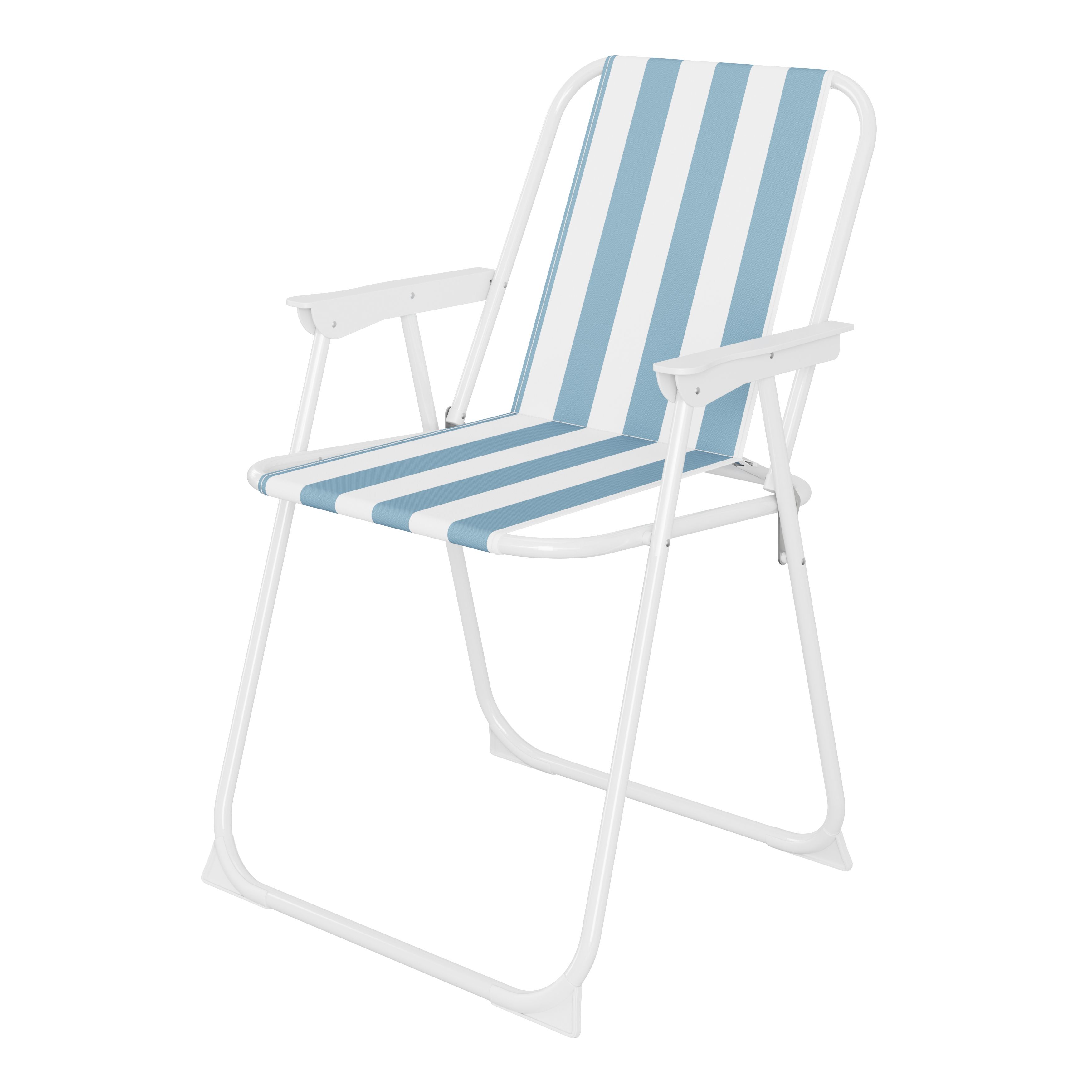 Curacao Still water blue Metal Foldable Cabana striped Picnic chair