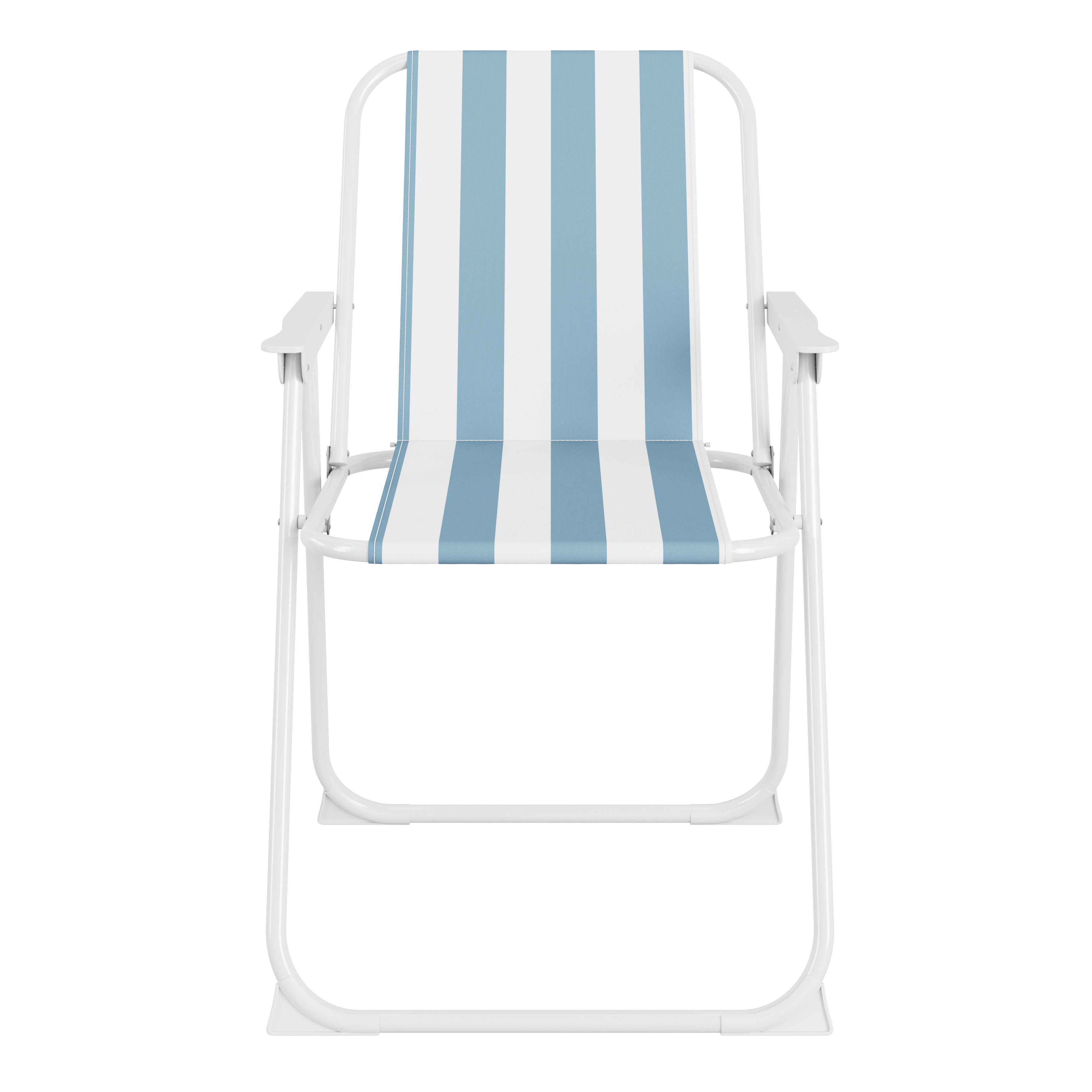 Curacao Still water blue Metal Foldable Cabana striped Picnic chair