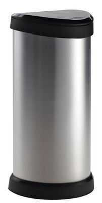 Curver Deco Standard Stainless steel effect Plastic Bin - 40L