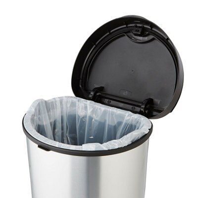 Curver Deco Standard Stainless steel effect Plastic Bin - 40L