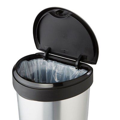 Curver Deco Standard Stainless steel effect Plastic Bin - 40L