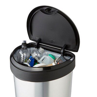 Curver Deco Standard Stainless steel effect Plastic Bin - 40L