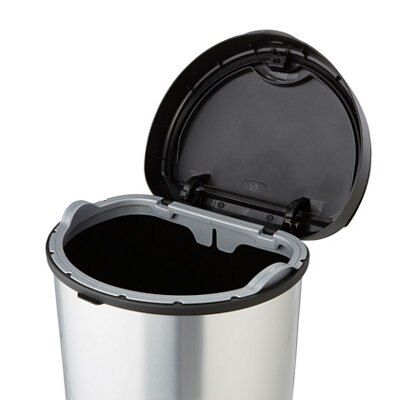Curver Deco Standard Stainless steel effect Plastic Bin - 40L