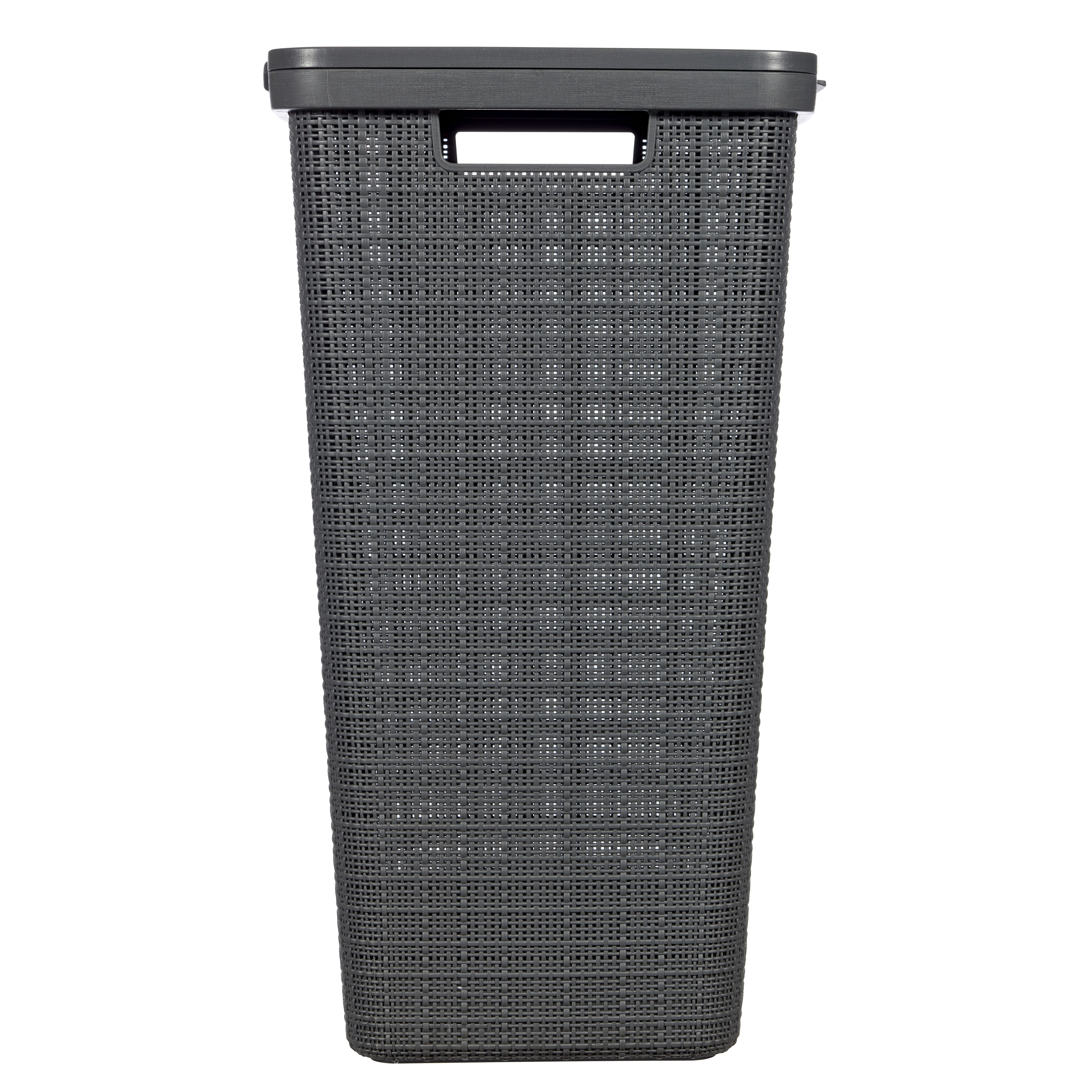 Curver Deep shadow Jute Plastic Laundry hamper, 58L