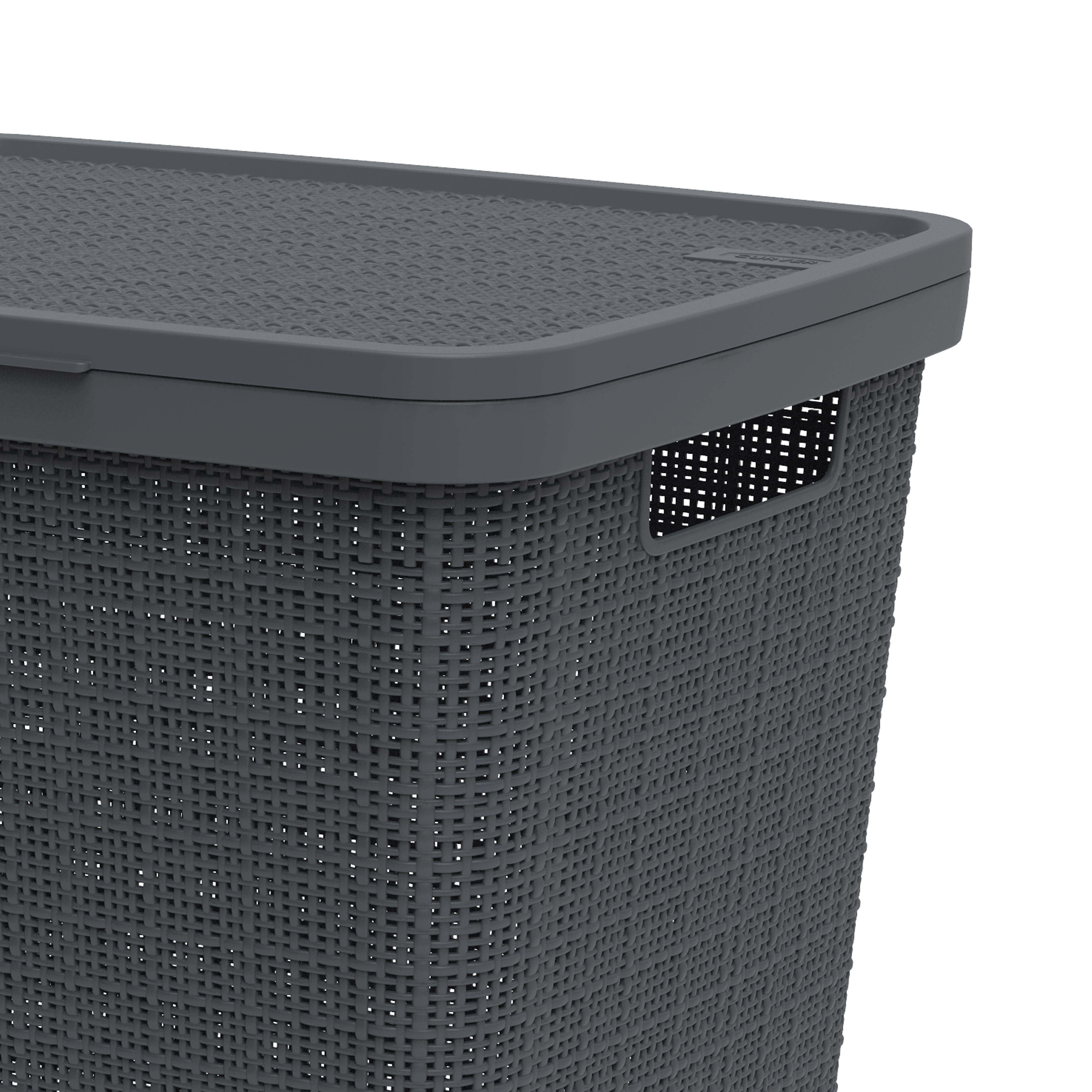 Curver Deep shadow Jute Plastic Laundry hamper, 58L