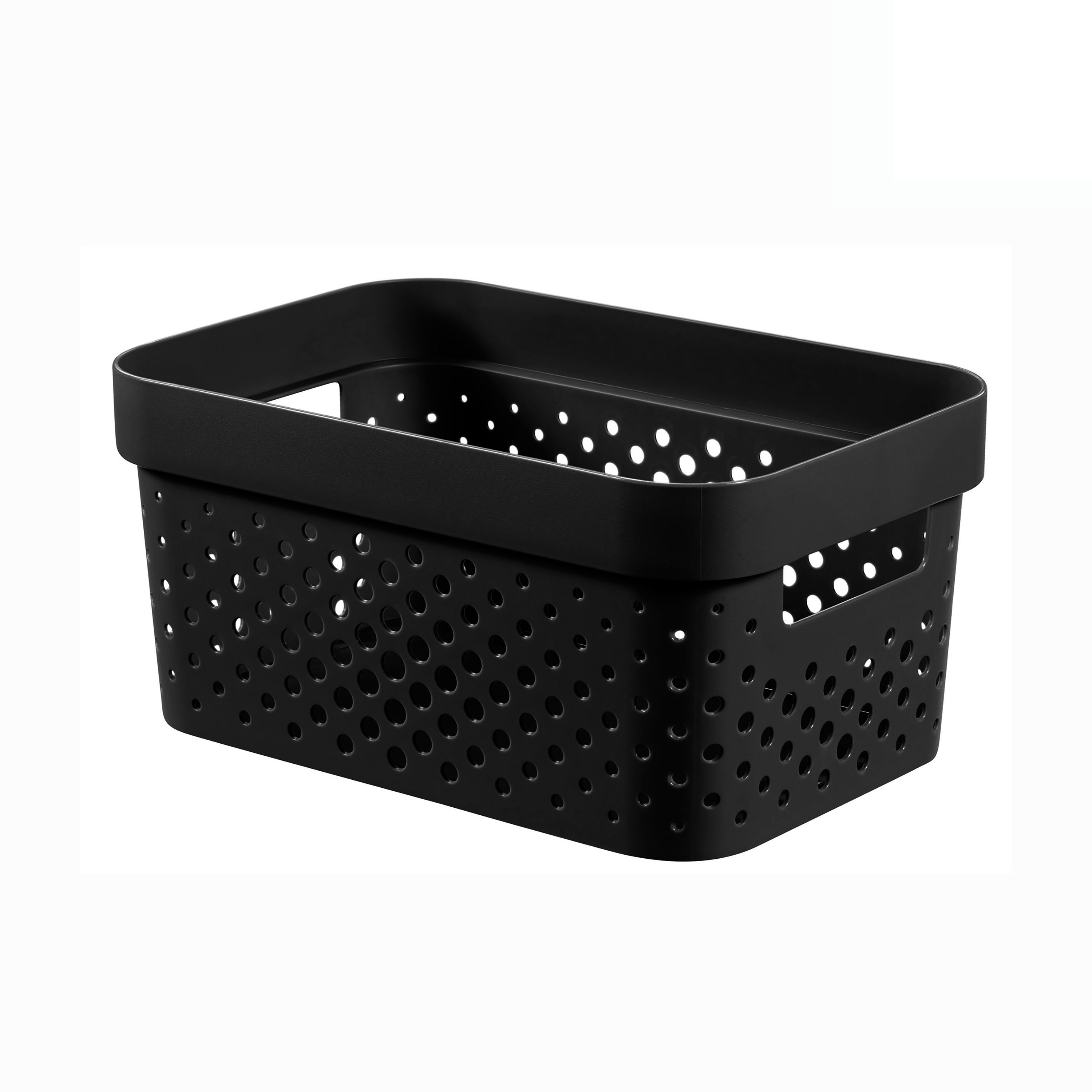 Curver Infinity Dots Black Plastic Stackable Storage basket (H)12cm (W
