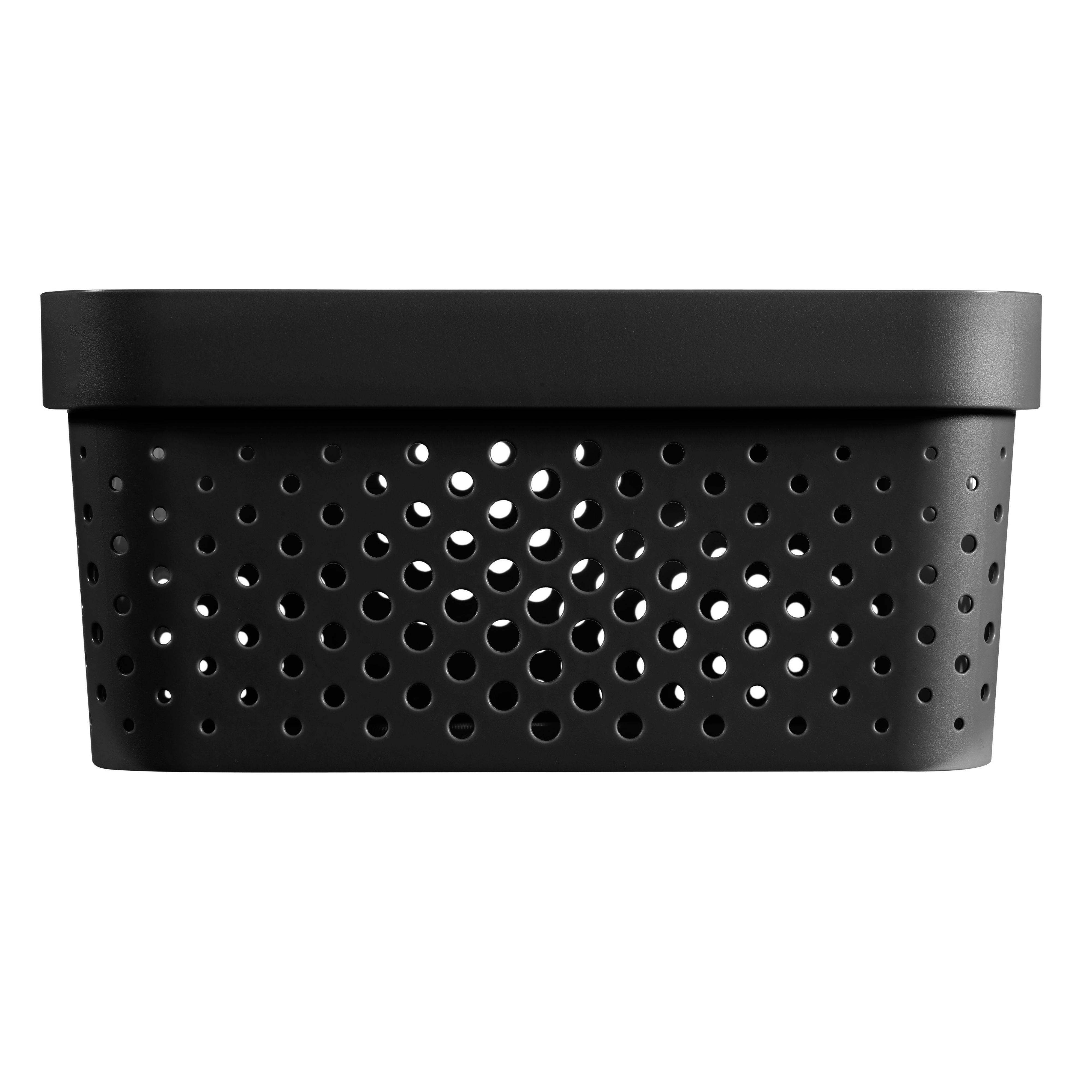 Curver Infinity Dots Black Plastic Stackable Storage basket (H)12cm (W)18cm (D)26cm