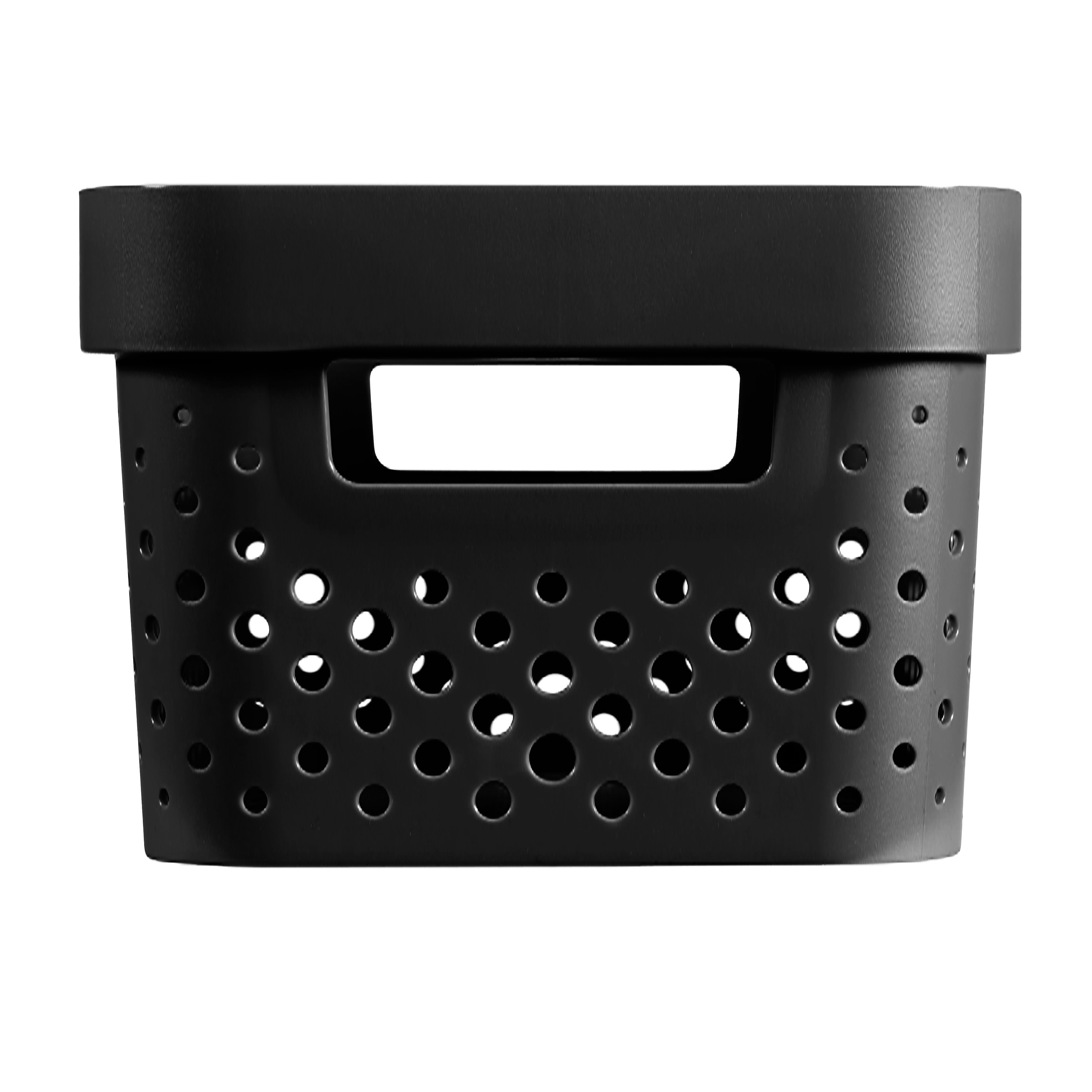Curver Infinity Dots Black Plastic Stackable Storage basket (H)12cm (W)18cm (D)26cm