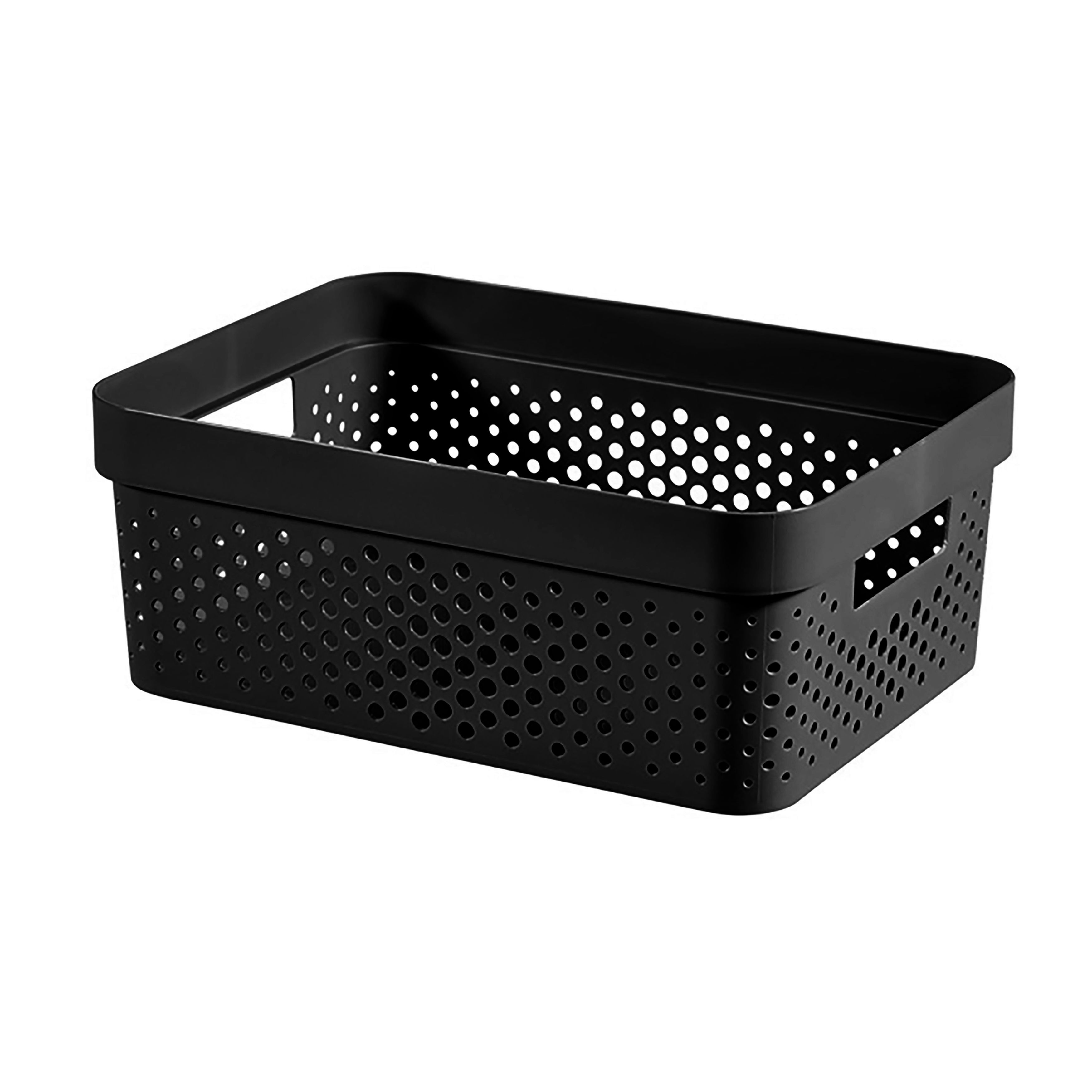 Curver Infinity Dots Black Plastic Stackable Storage basket (H)14cm (W ...