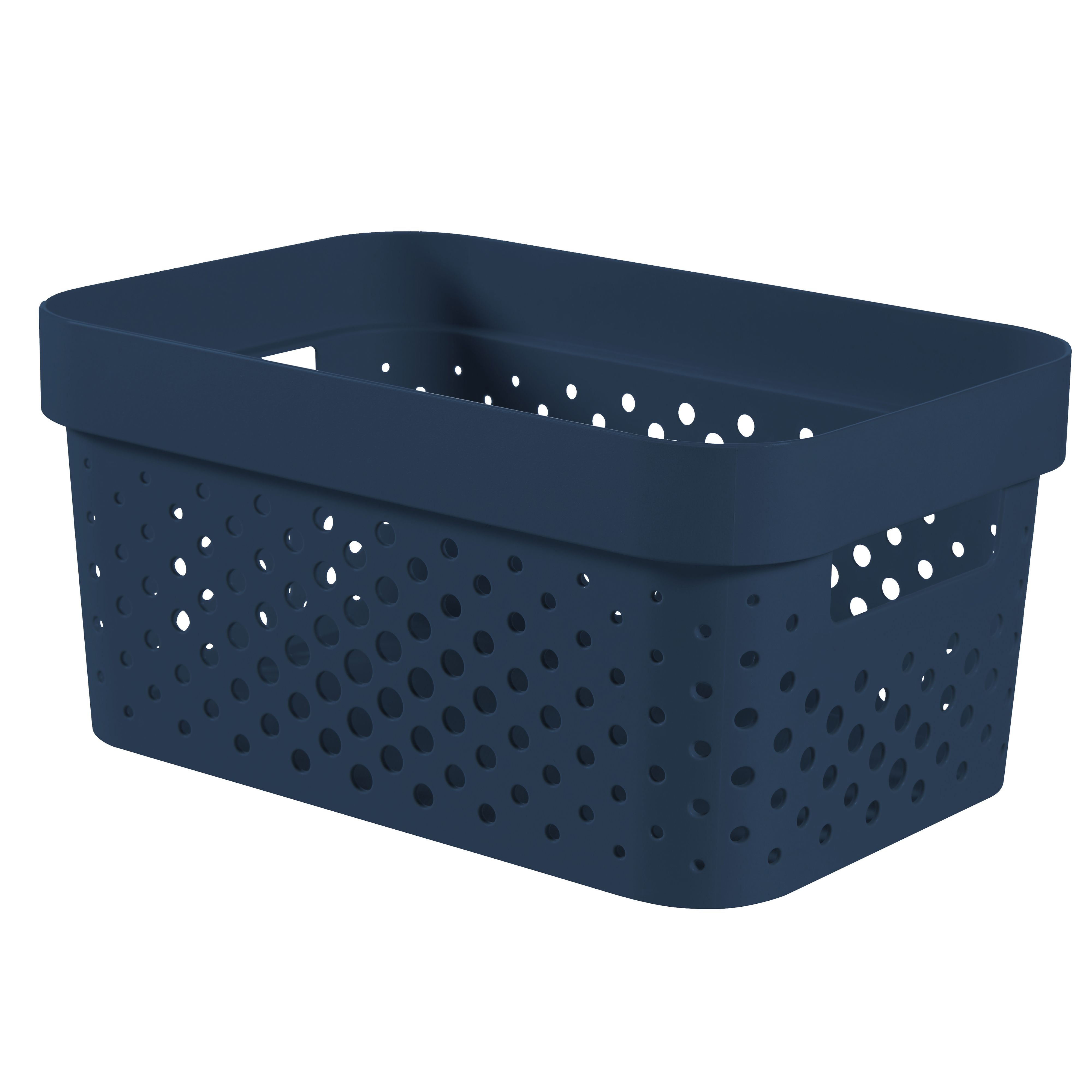 Curver Infinity Dots Blue Plastic Stackable Storage basket (H)12cm (W