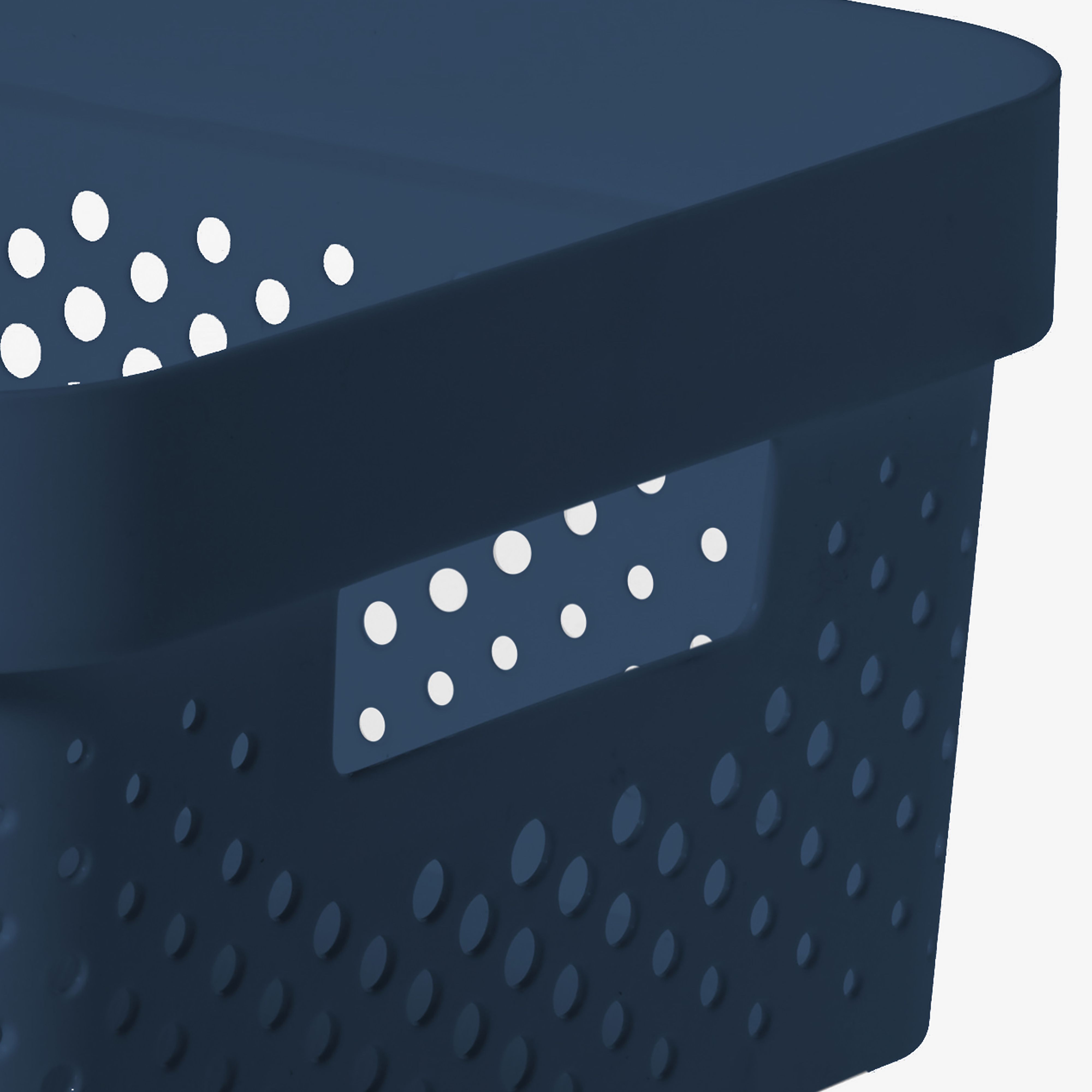 Curver Infinity Dots Blue Plastic Stackable Storage basket (H)14cm (W)27cm (D)36cm