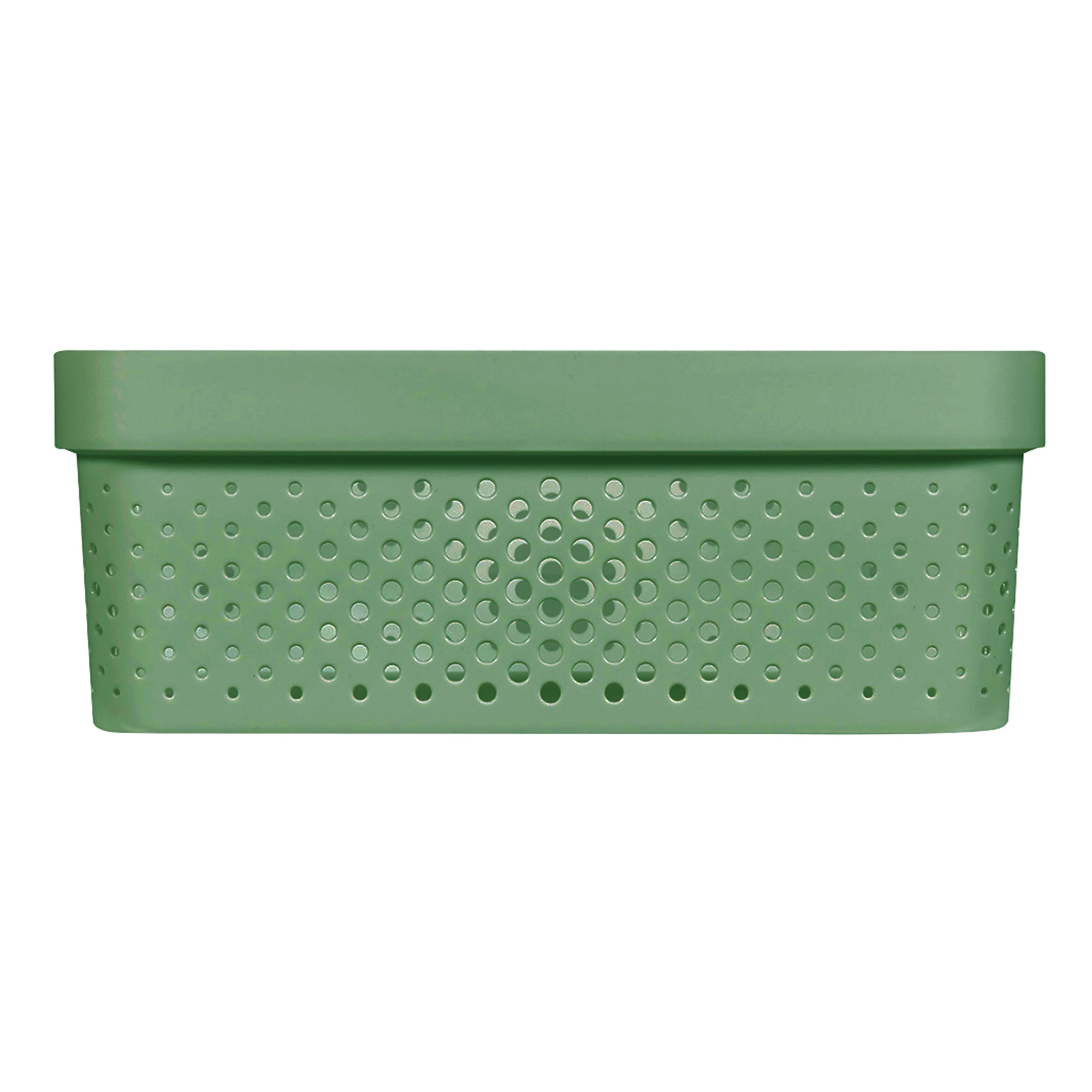 Curver Infinity Dots Green Plastic Stackable Storage basket (H)14cm (W)27cm (D)36cm