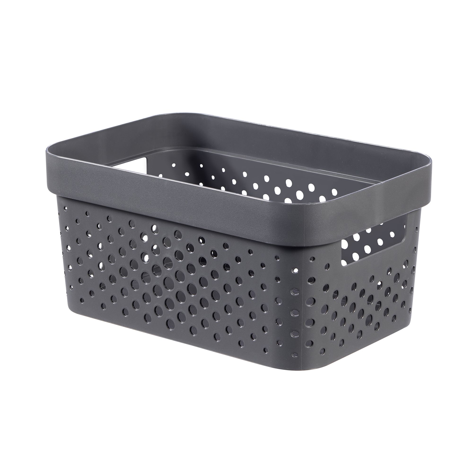 Curver Infinity Dots Matt grey Plastic Small Stackable Storage basket (H)1.2cm (W)2.6cm (D)2.6cm