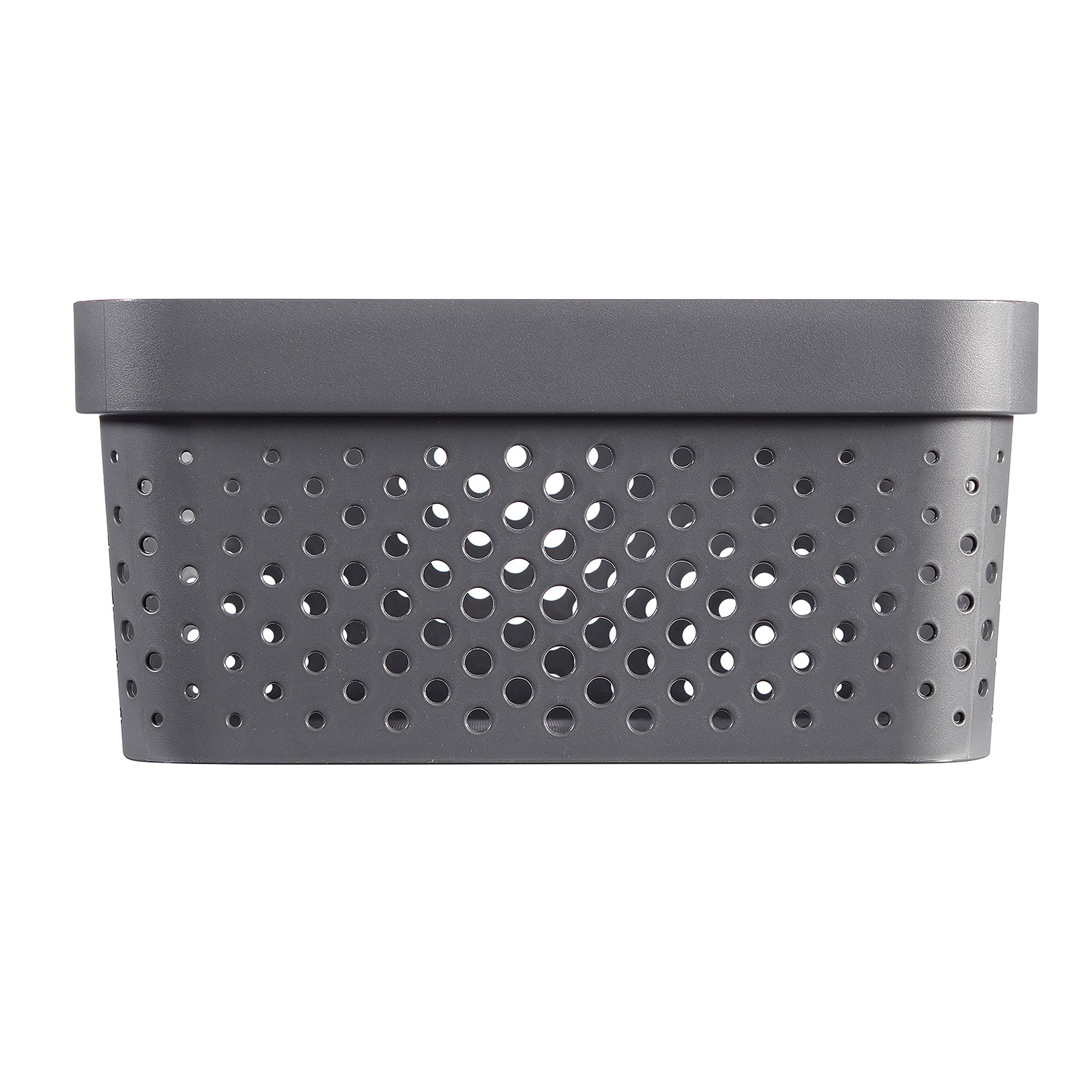 Curver Infinity Dots Matt grey Plastic Small Stackable Storage basket (H)1.2cm (W)2.6cm (D)2.6cm