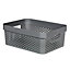Curver Infinity Dots Matt grey Plastic Stackable Storage basket (H)1.4cm (W)2.7cm (D)3.6cm