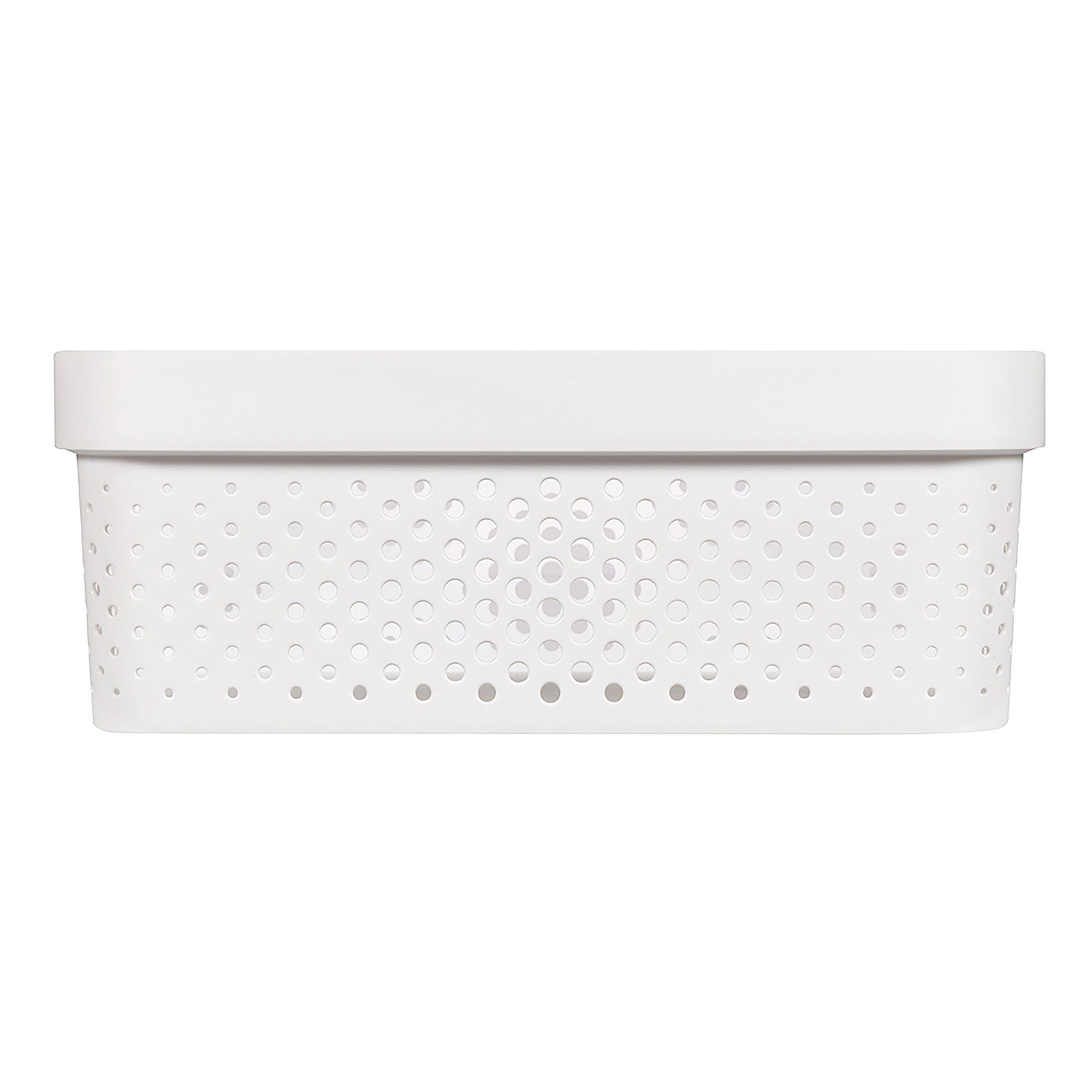 Curver Infinity Dots Matt white Plastic Medium Stackable Storage basket (H)1.4cm (W)2.7cm (D)3.6cm