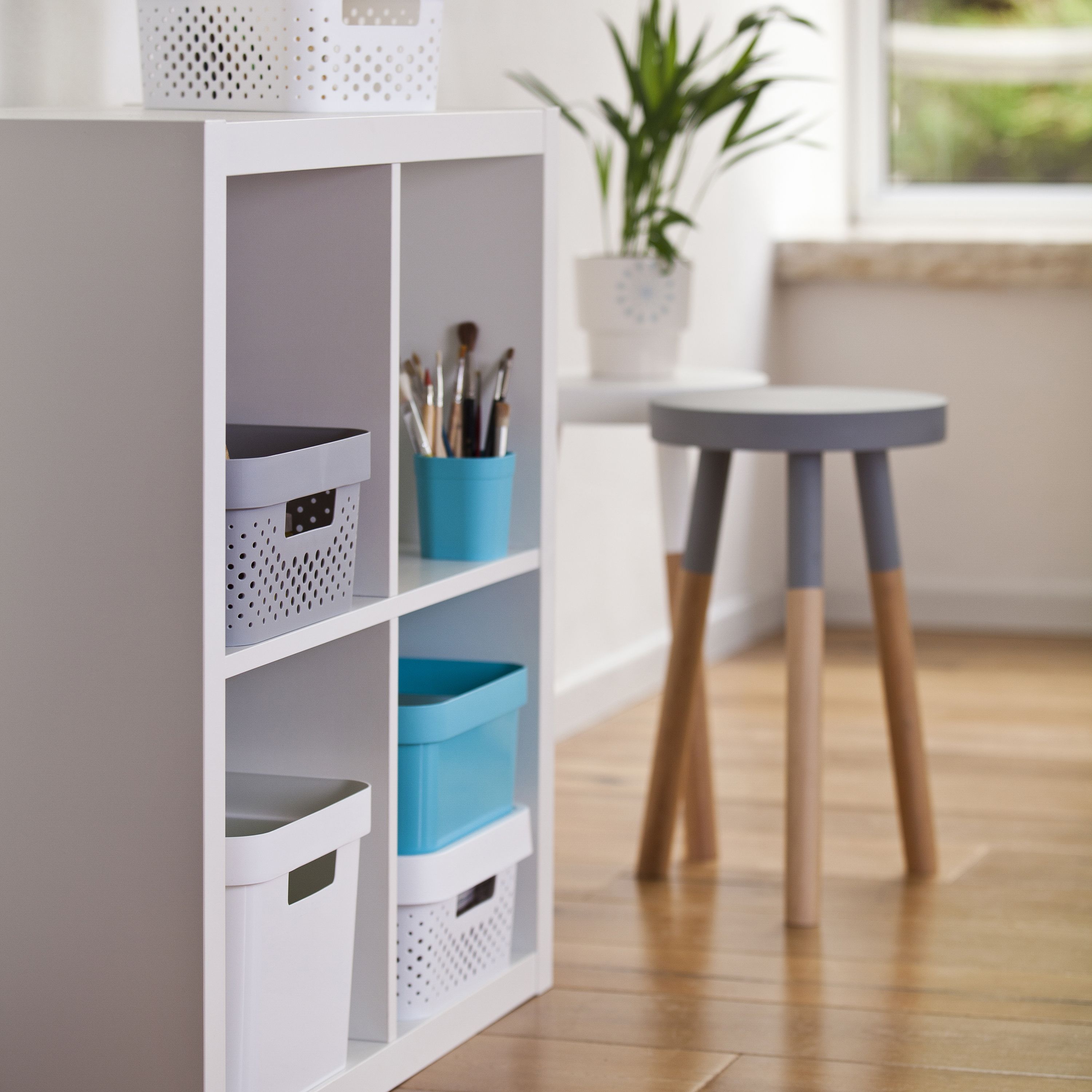 Curver Infinity Dots Matt white Plastic Stackable Storage basket (H)1.2cm (W)2.6cm (D)2.6cm