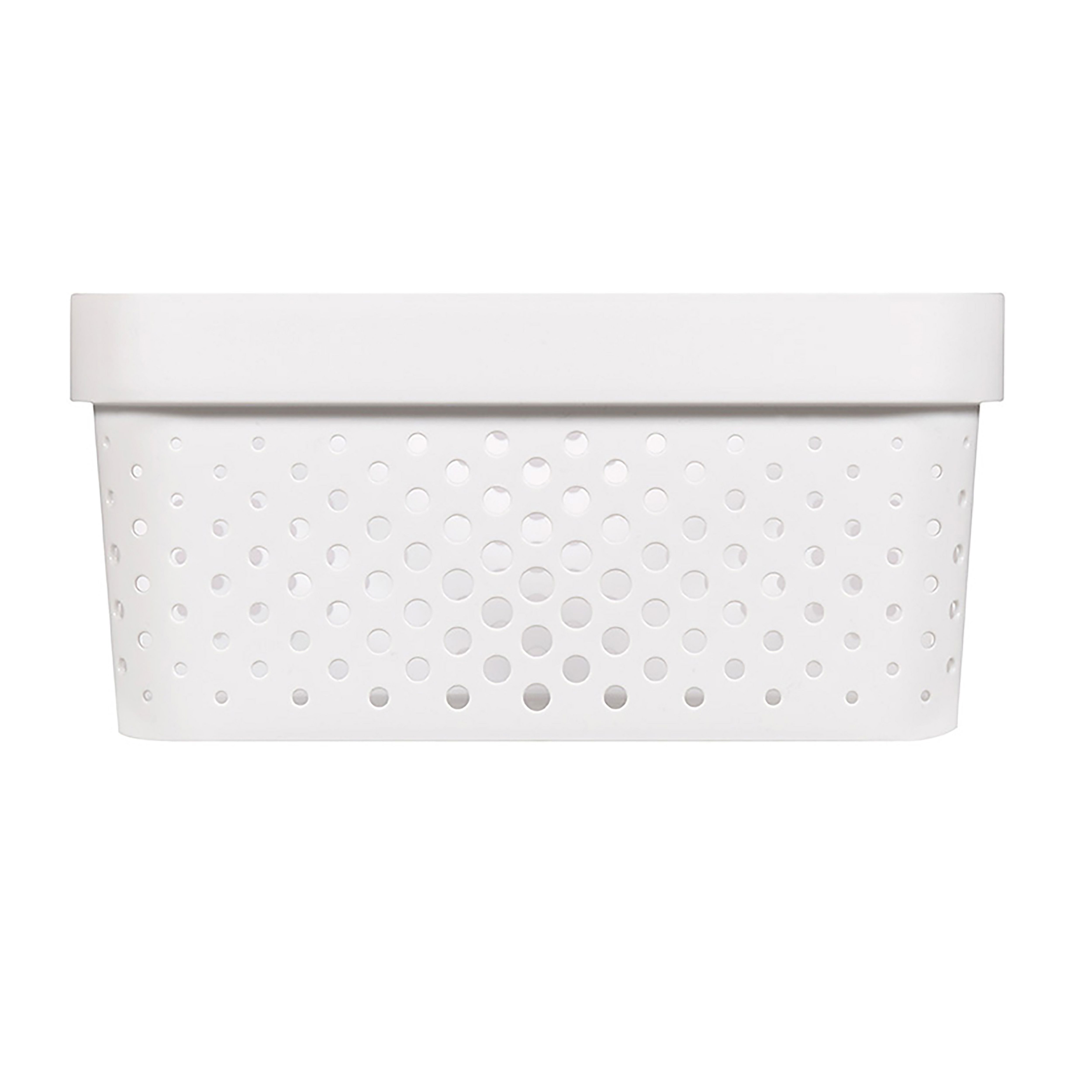 Curver Infinity Dots Matt white Plastic Stackable Storage basket (H)1.2cm (W)2.6cm (D)2.6cm