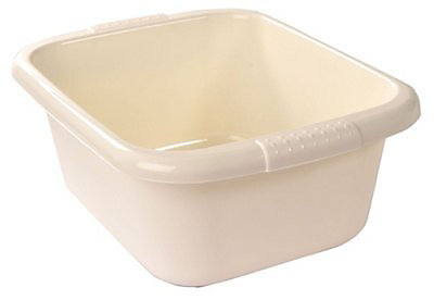 Rectangular Washing Up Bowl Plastic Kitchen Basin Sink Cutlery Tidy Bowl White 
