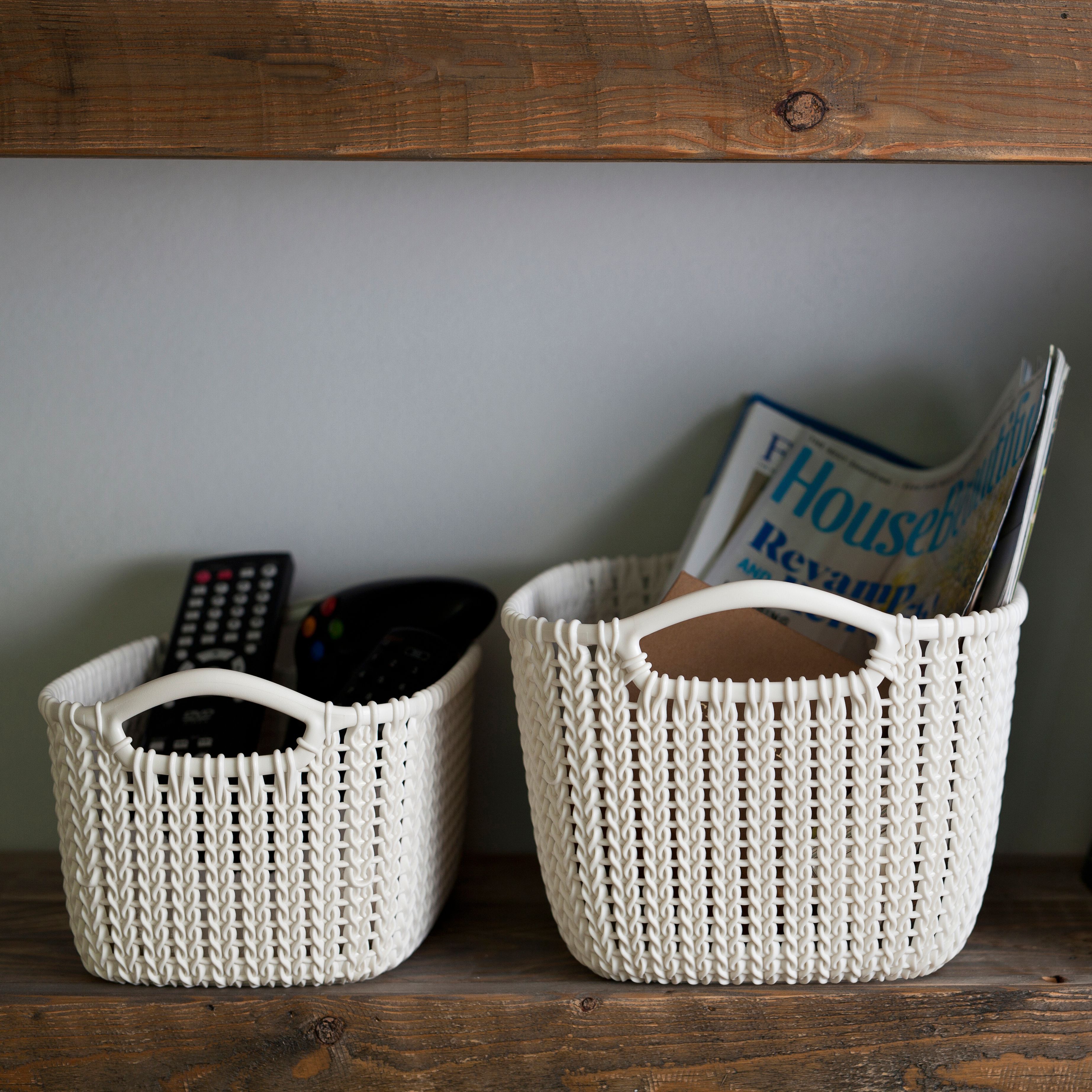 Curver Knit collection Harvest brown Plastic Storage basket (H)17cm (W)30cm