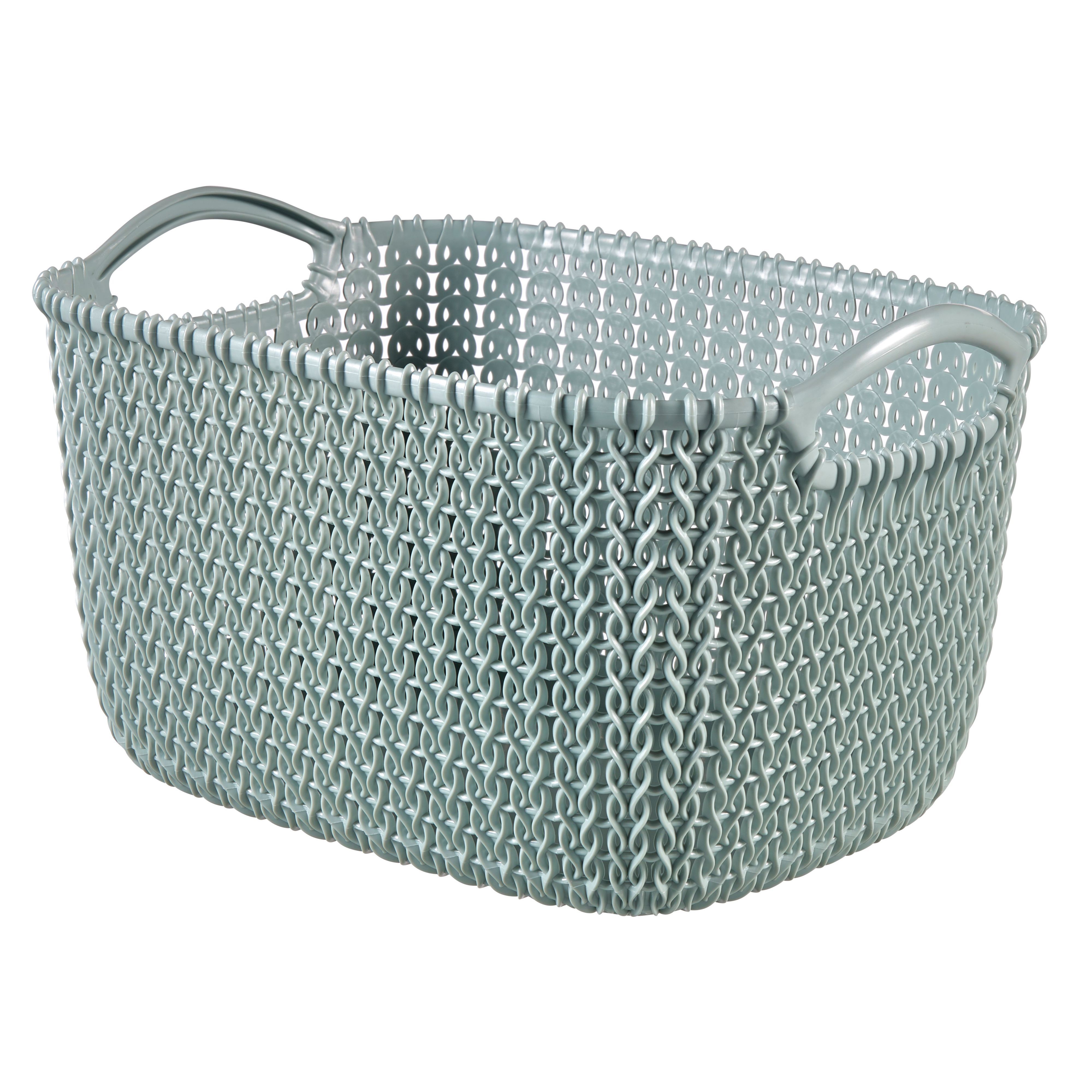 Curver Knit collection Misty blue Plastic Storage basket (H)14cm (W)25cm