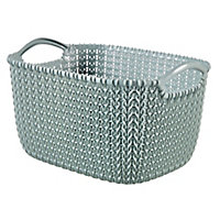 Curver Knit collection Misty blue Plastic Storage basket (H)17cm (W)30cm