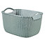 Curver Knit collection Misty blue Plastic Storage basket (H)17cm (W)30cm