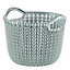Curver Knit collection Misty blue Plastic Storage basket (H)23cm (W)19cm
