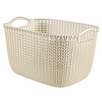 Curver Knit collection Oasis white Plastic Storage basket (H)17cm (W)30cm
