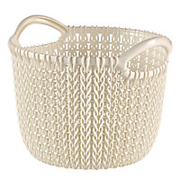 Curver Knit collection Oasis white Plastic Storage basket (H)23cm (W)19cm
