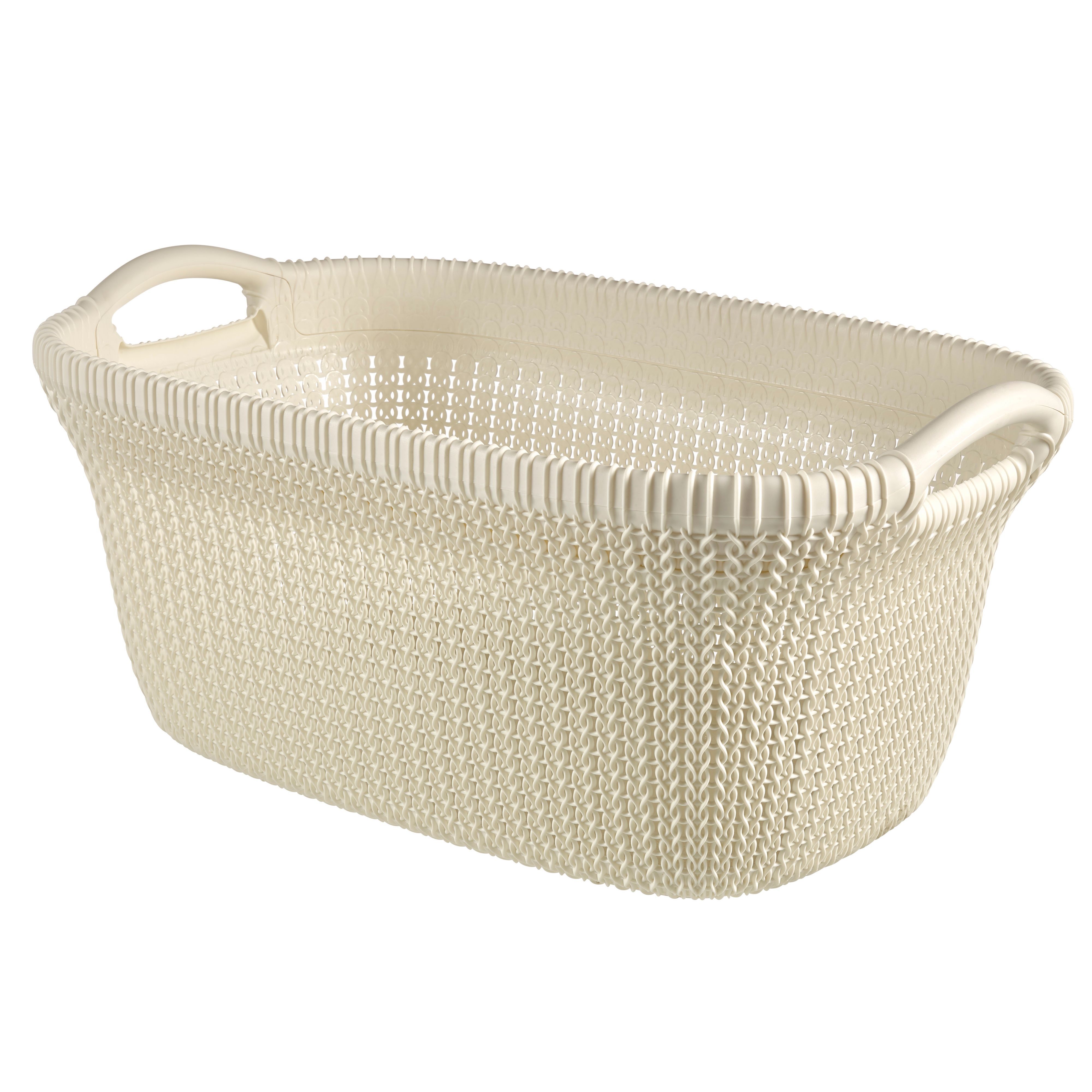 Curver Knit collection Oasis white Plastic Storage basket (H)27cm (W)60cm