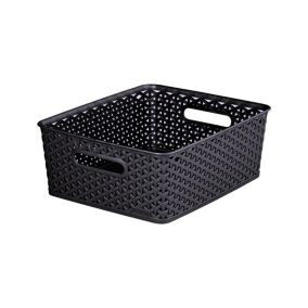 Curver My Style Dark grey Plastic Stackable Storage basket (H)13cm (W)36cm (D)30cm