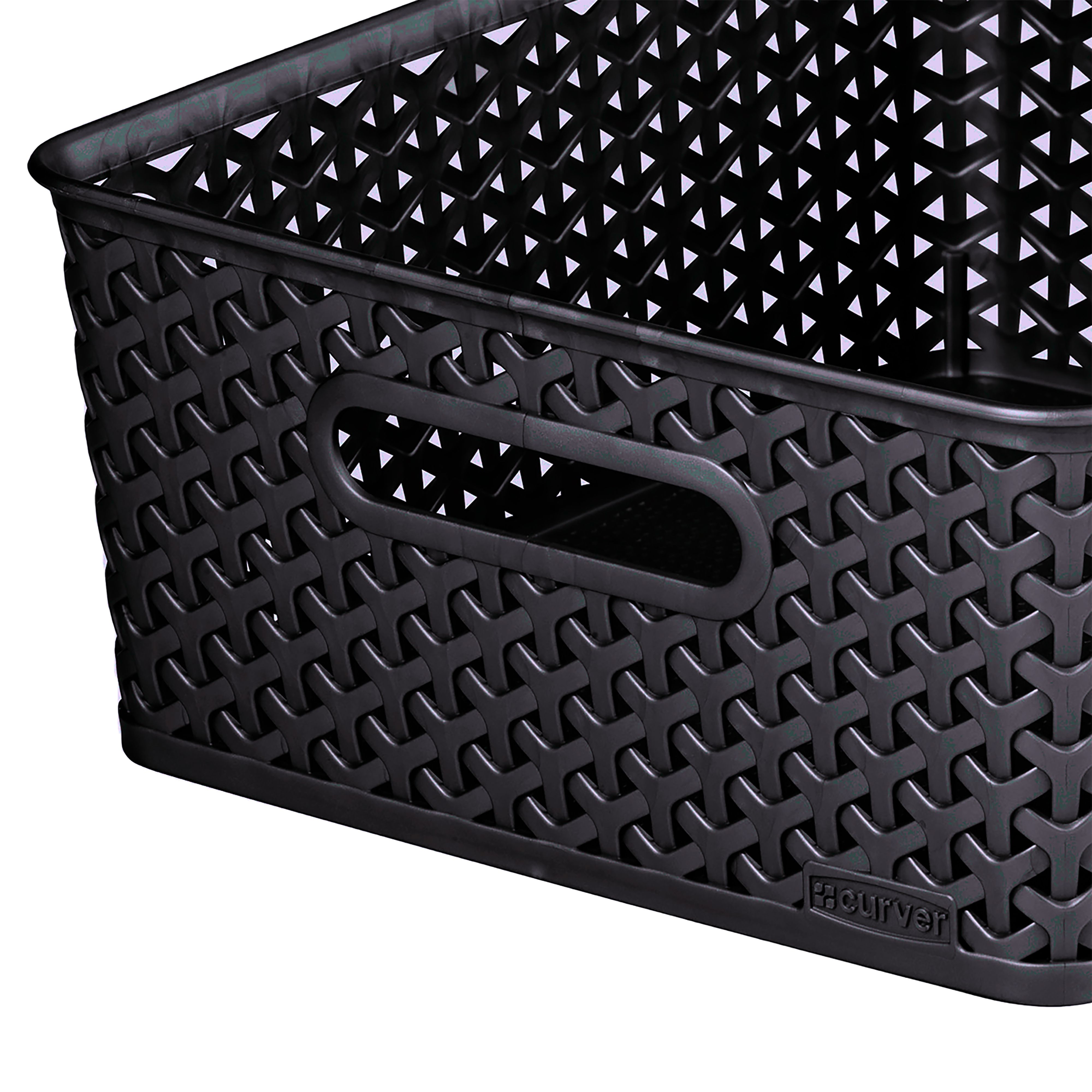 Curver My Style Dark grey Plastic Stackable Storage basket (H)13cm (W)36cm (D)30cm